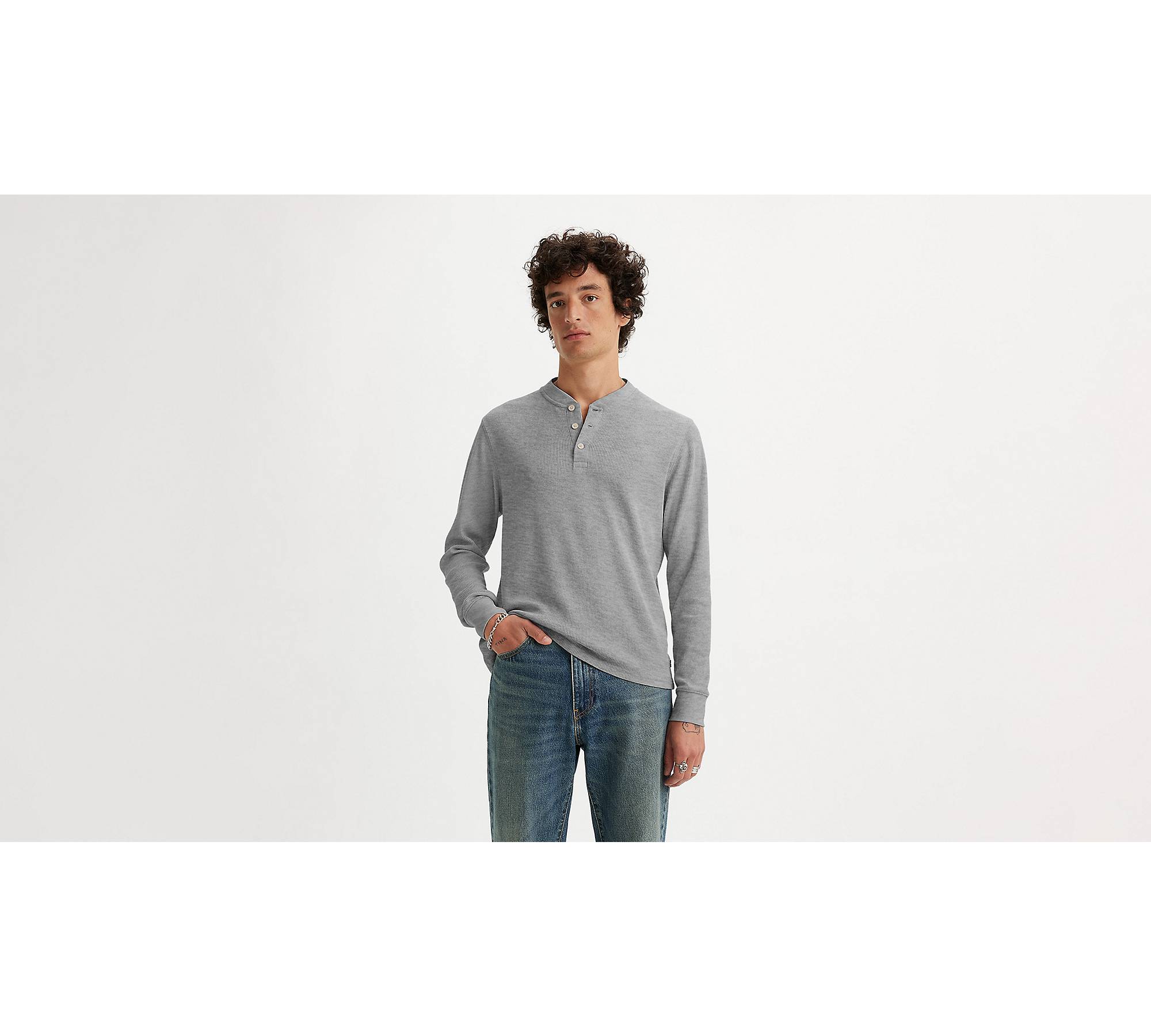 Long Sleeve Thermal Henley - Grey | Levi's® CA
