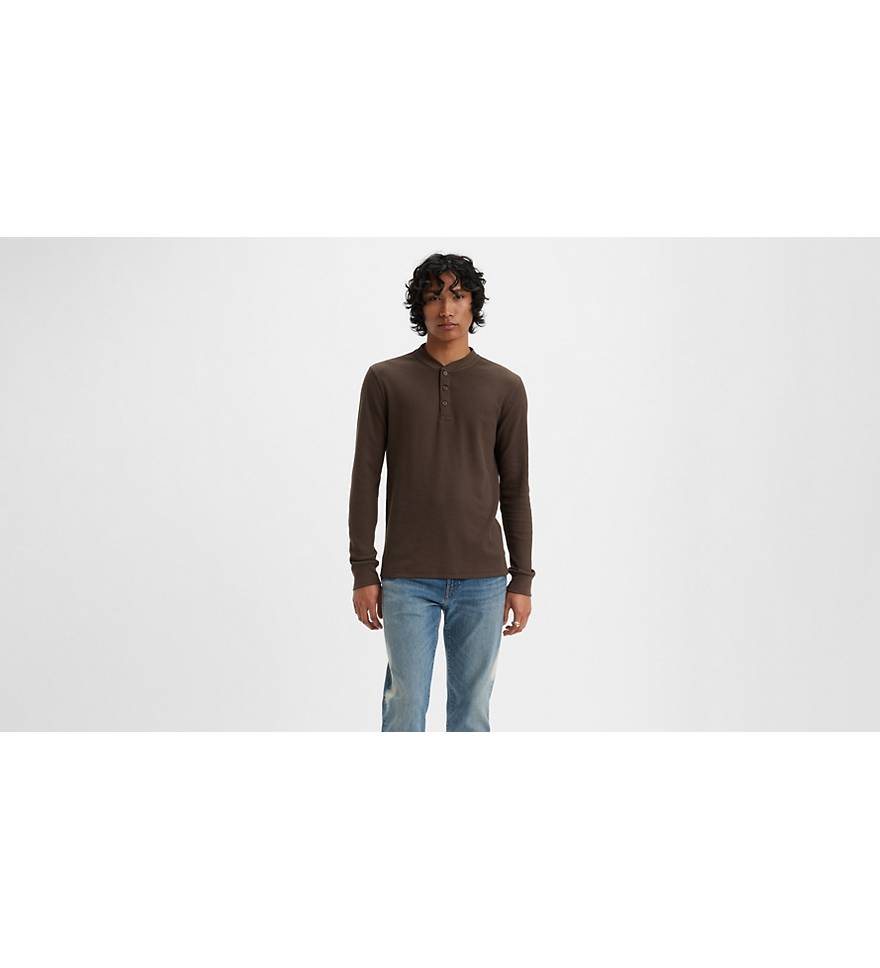 Long Sleeve Thermal Henley - Brown | Levi's® CA