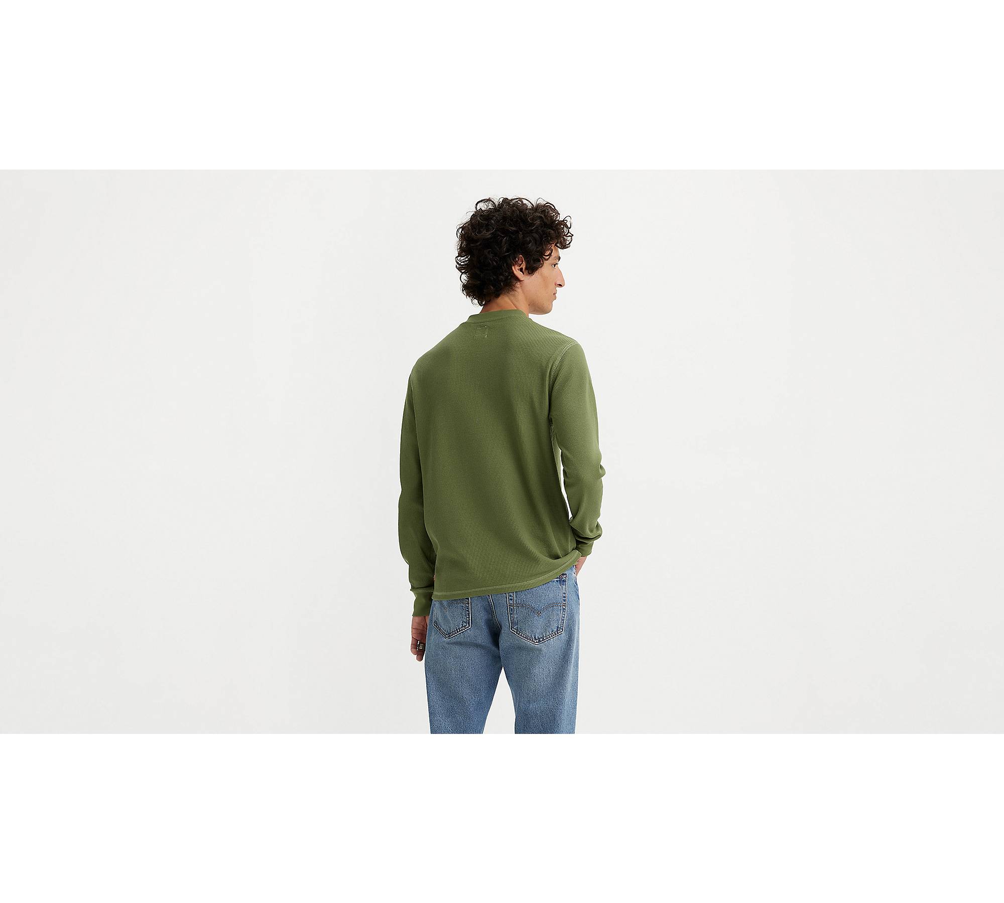 Long Sleeve Thermal Henley Long Sleeve Tee - Green | Levi's® GB