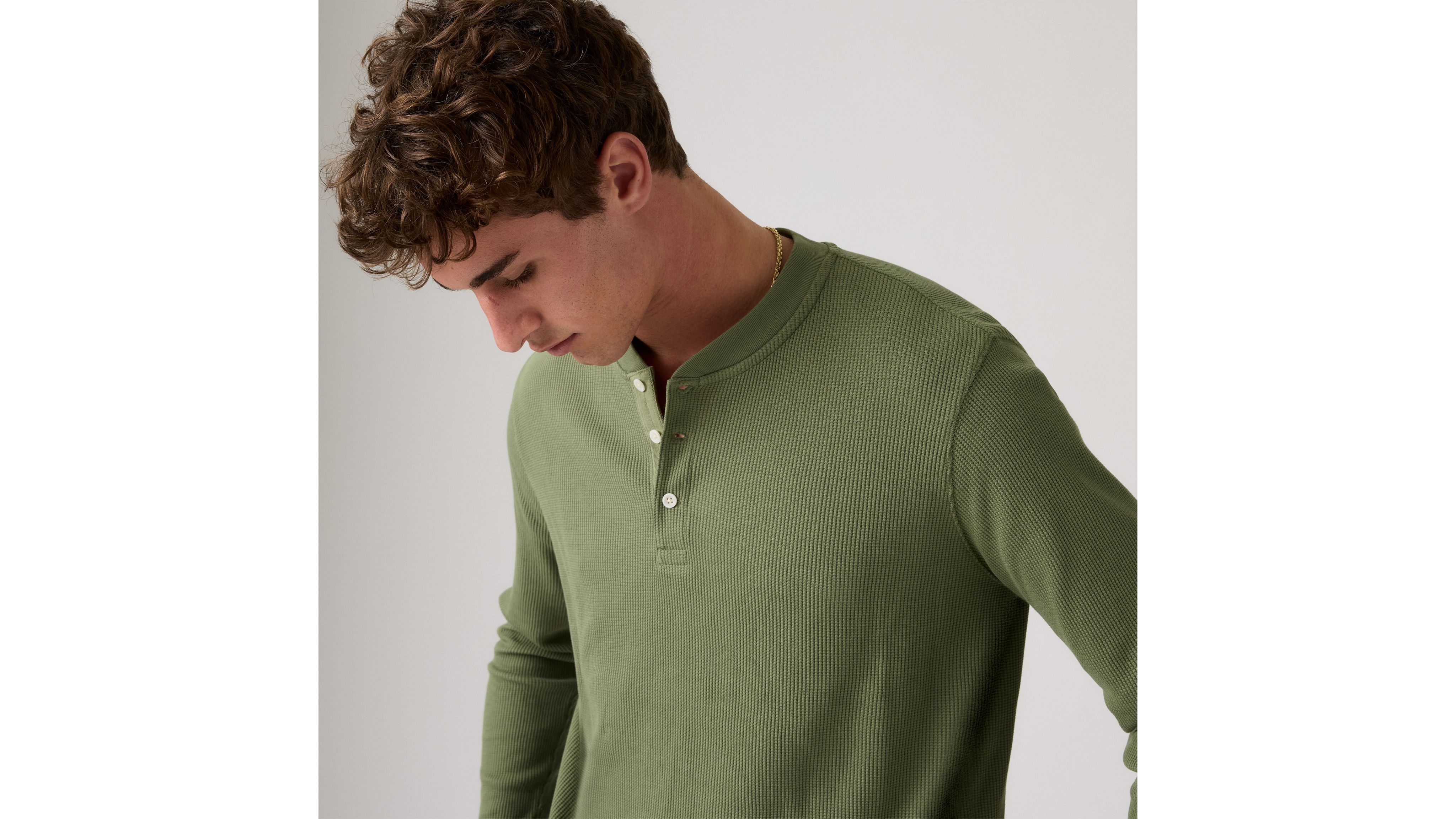 Long Sleeve Thermal Henley - Green | Levi's® US