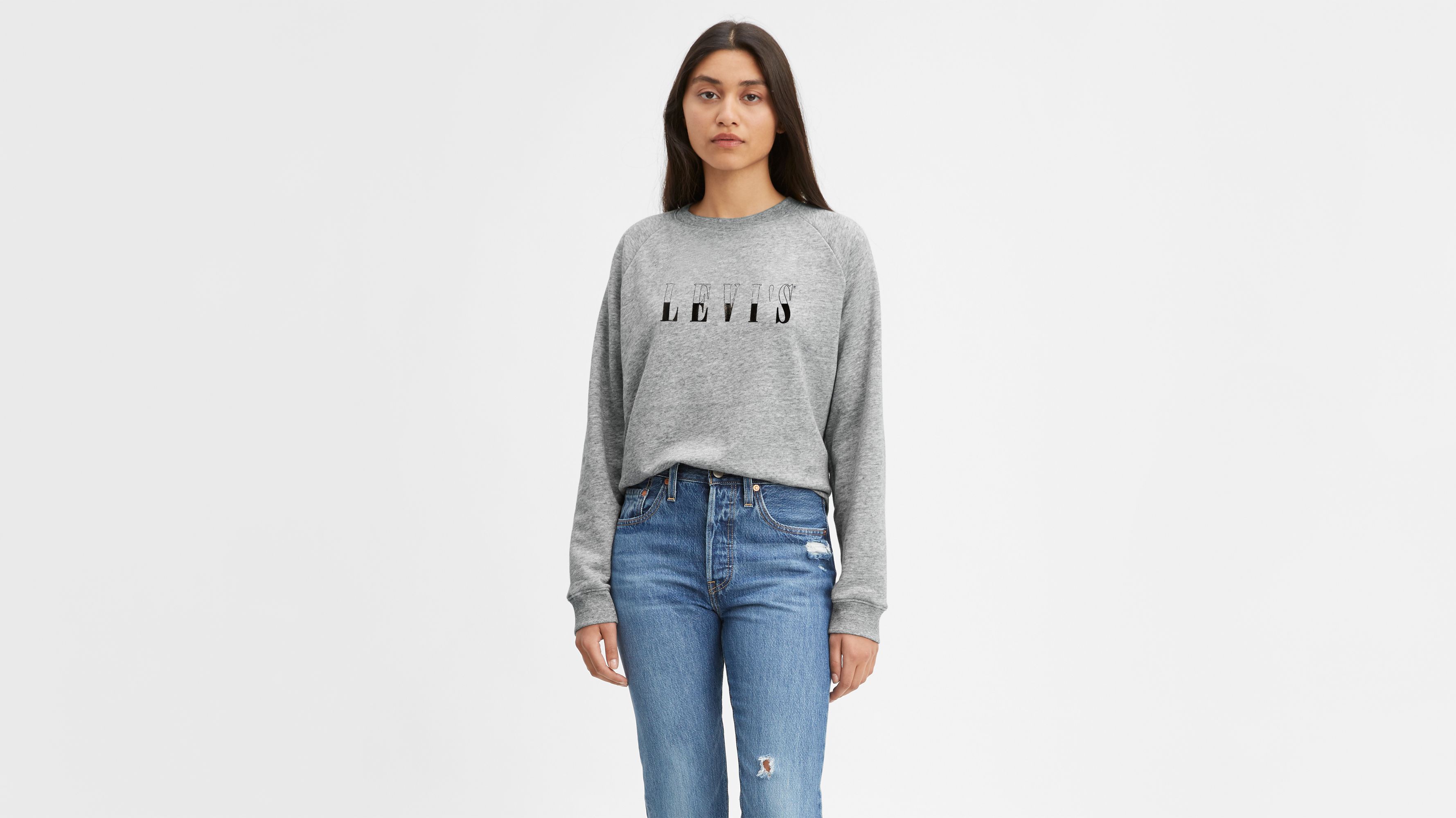 levi's grey women's sweatshirt