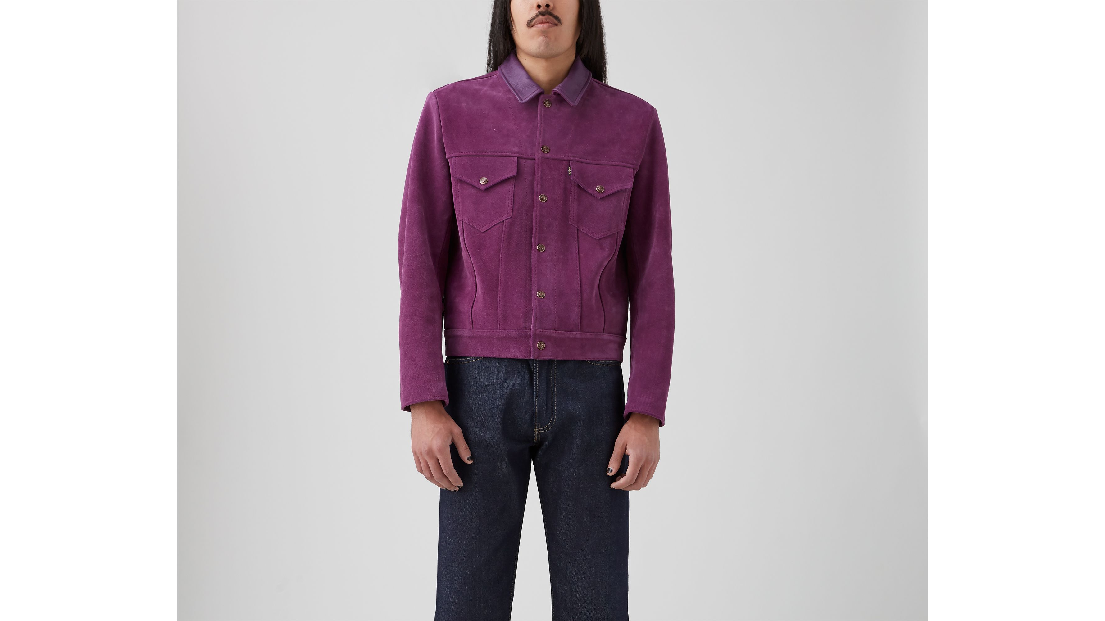 Levi's Relaxed Fit Trucker Jacket - Men's - Purple Garment Dye M