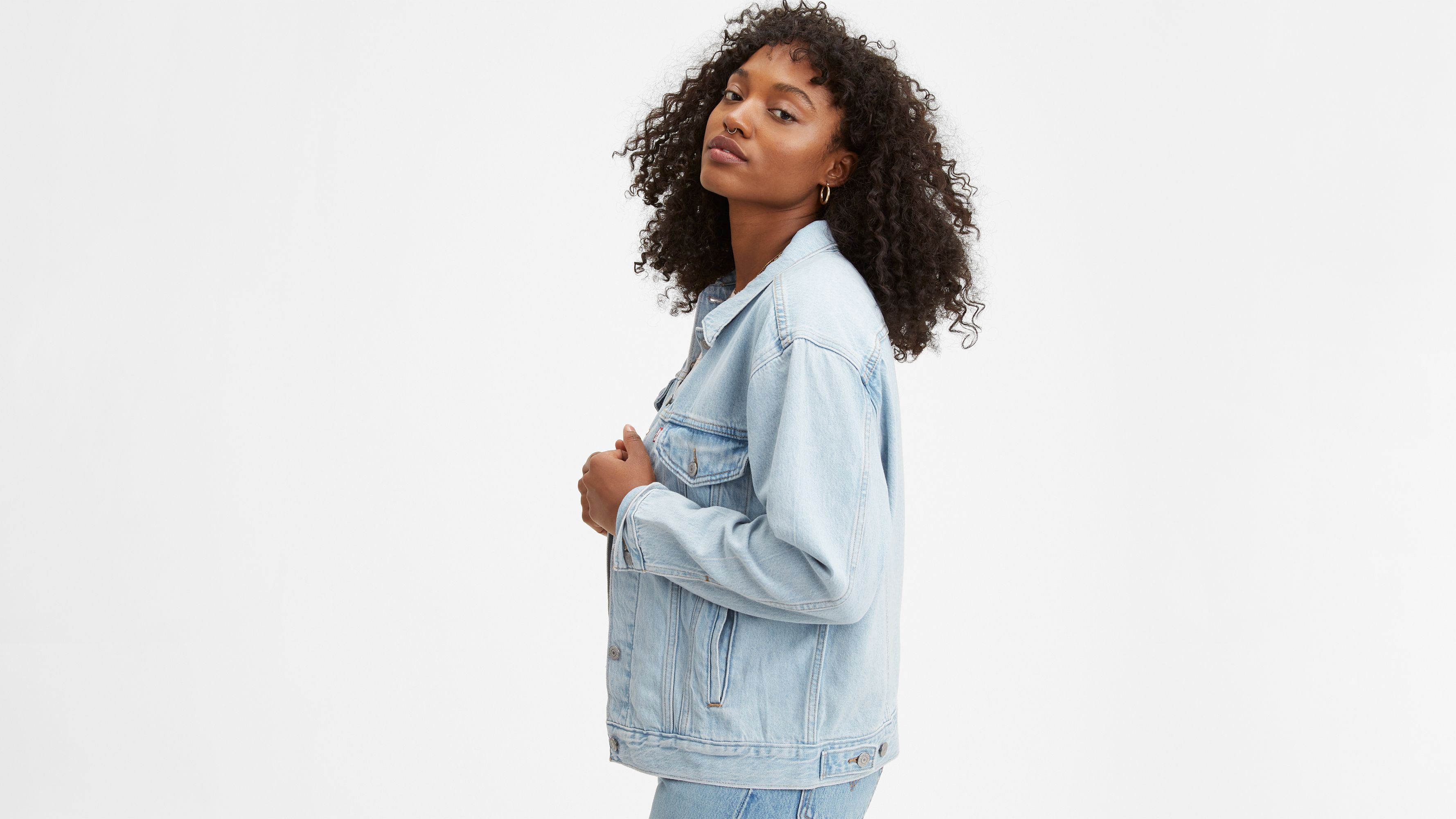 levis ex boyfriend denim trucker jacket