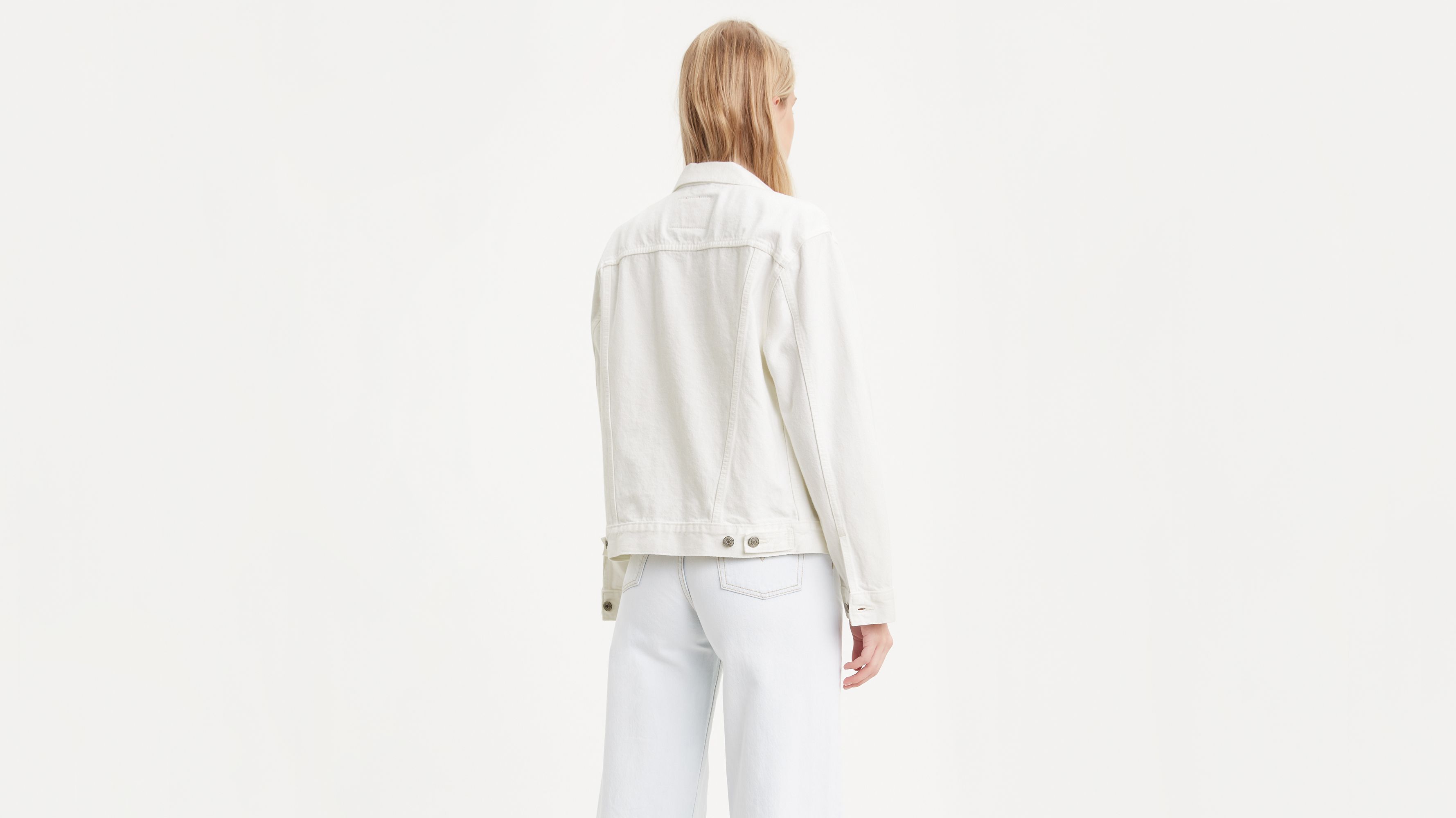 levi's ex boyfriend trucker jacket white