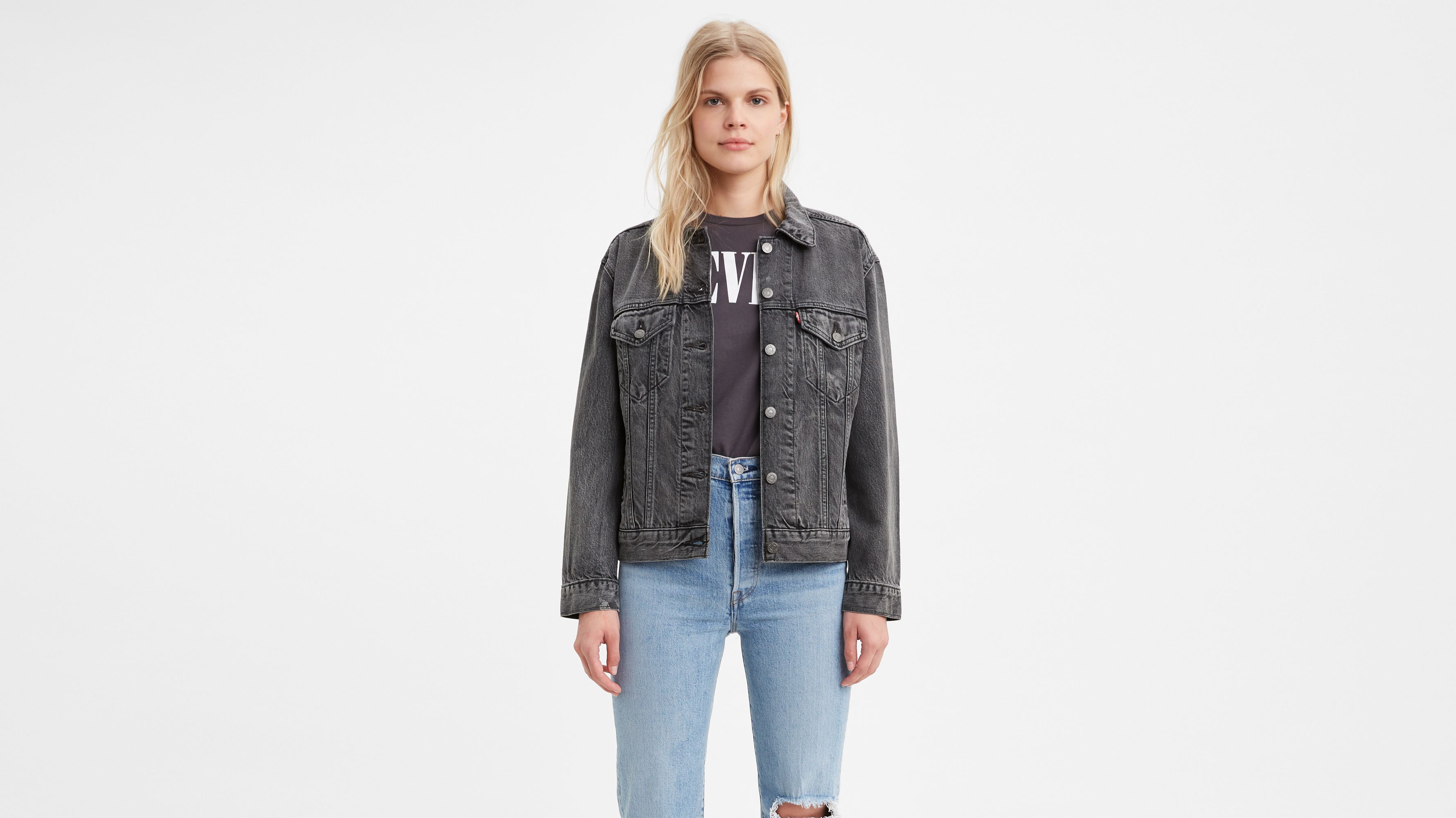 ex boyfriend trucker jacket black