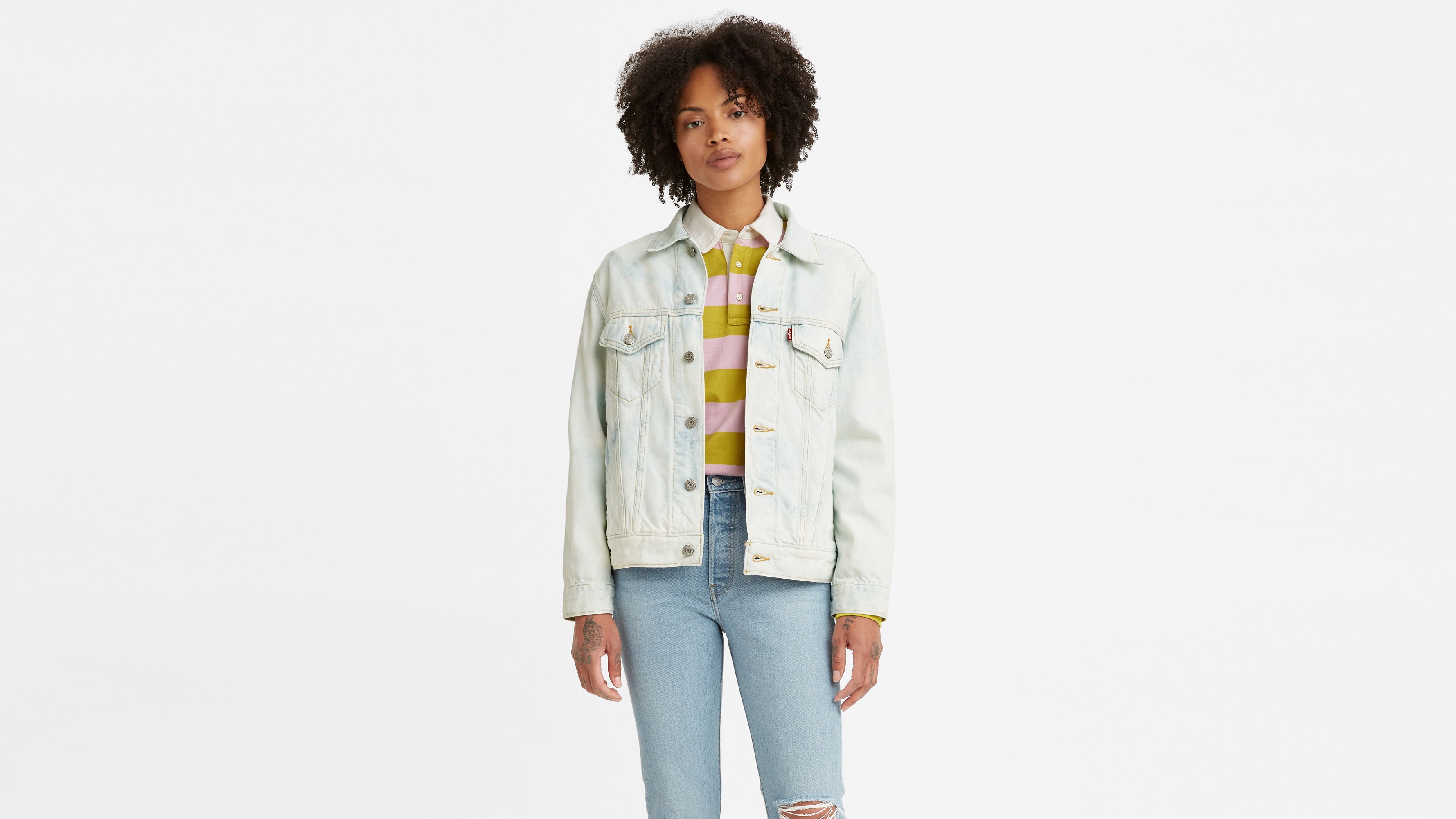 Levi's Women's Trendy Plus Ex Boyfriend Trucker Jacket Blue Size 4X main image 0
