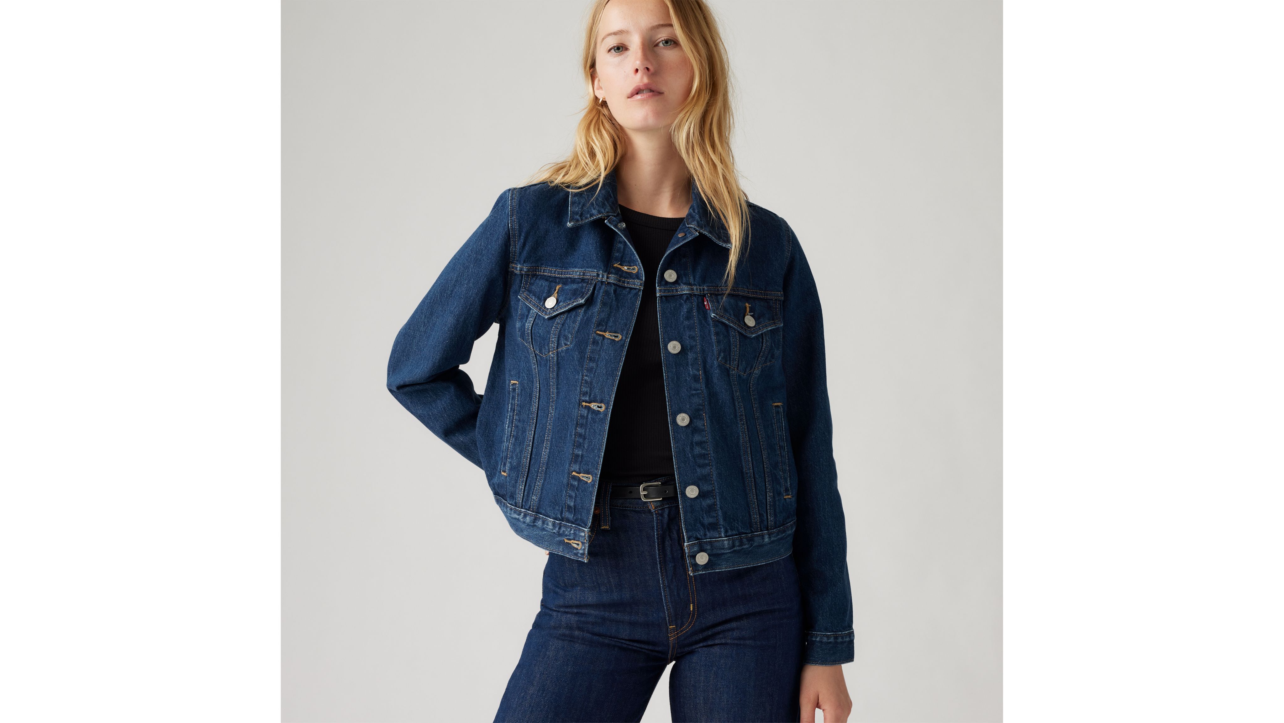 Levis black denim jacket women best sale