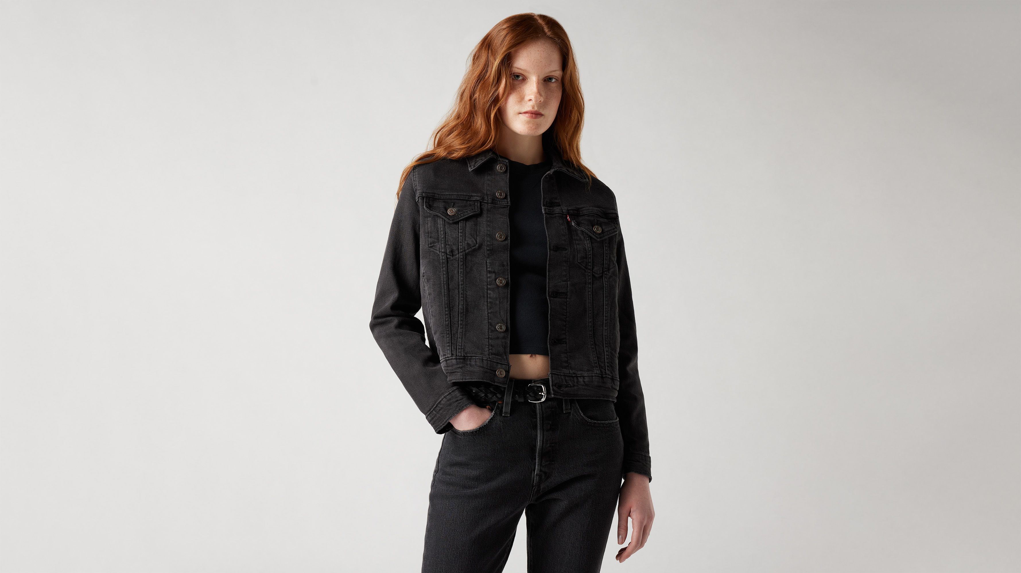 Levi strauss black denim jacket best sale