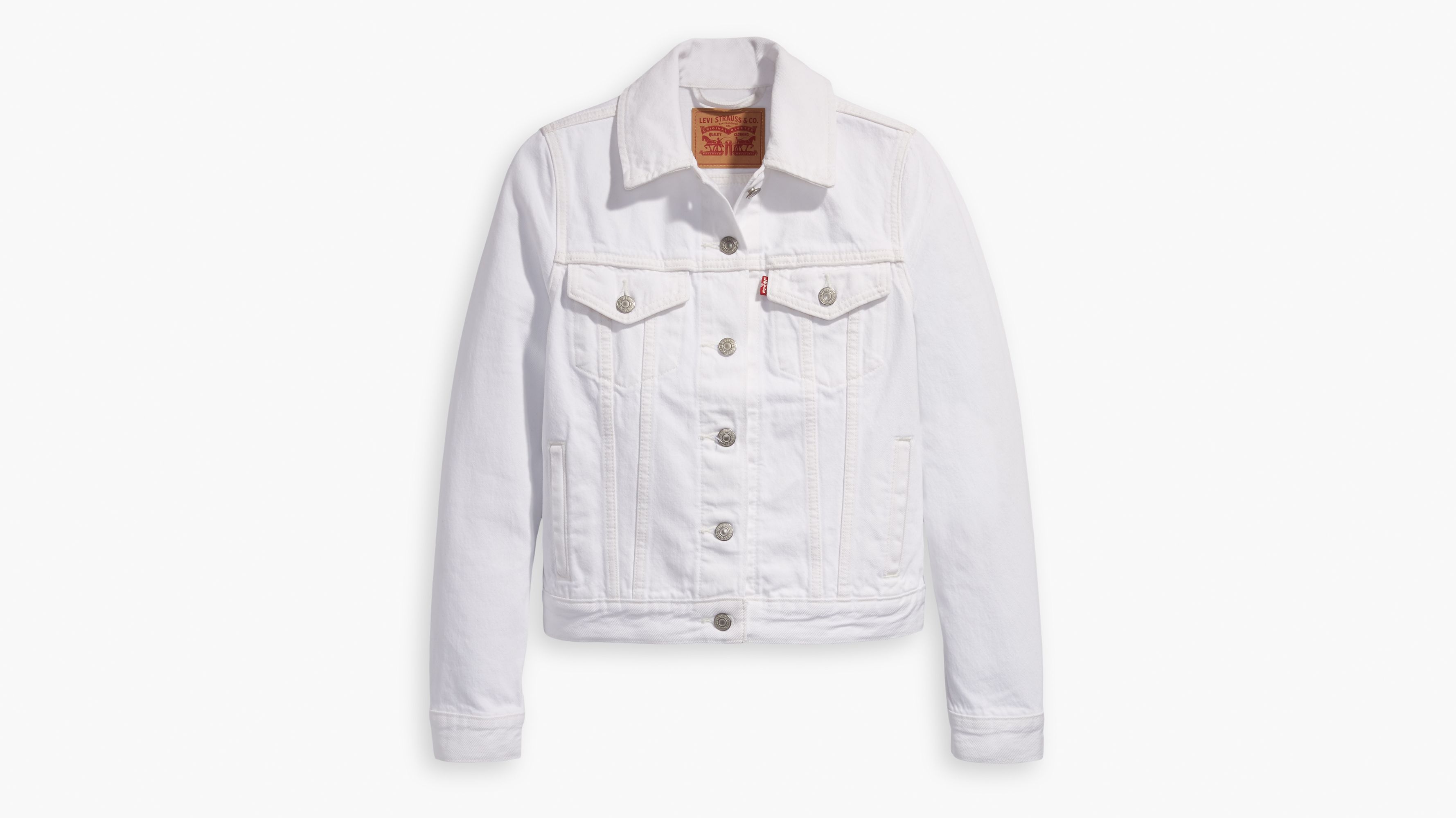 Levi white best sale denim jacket