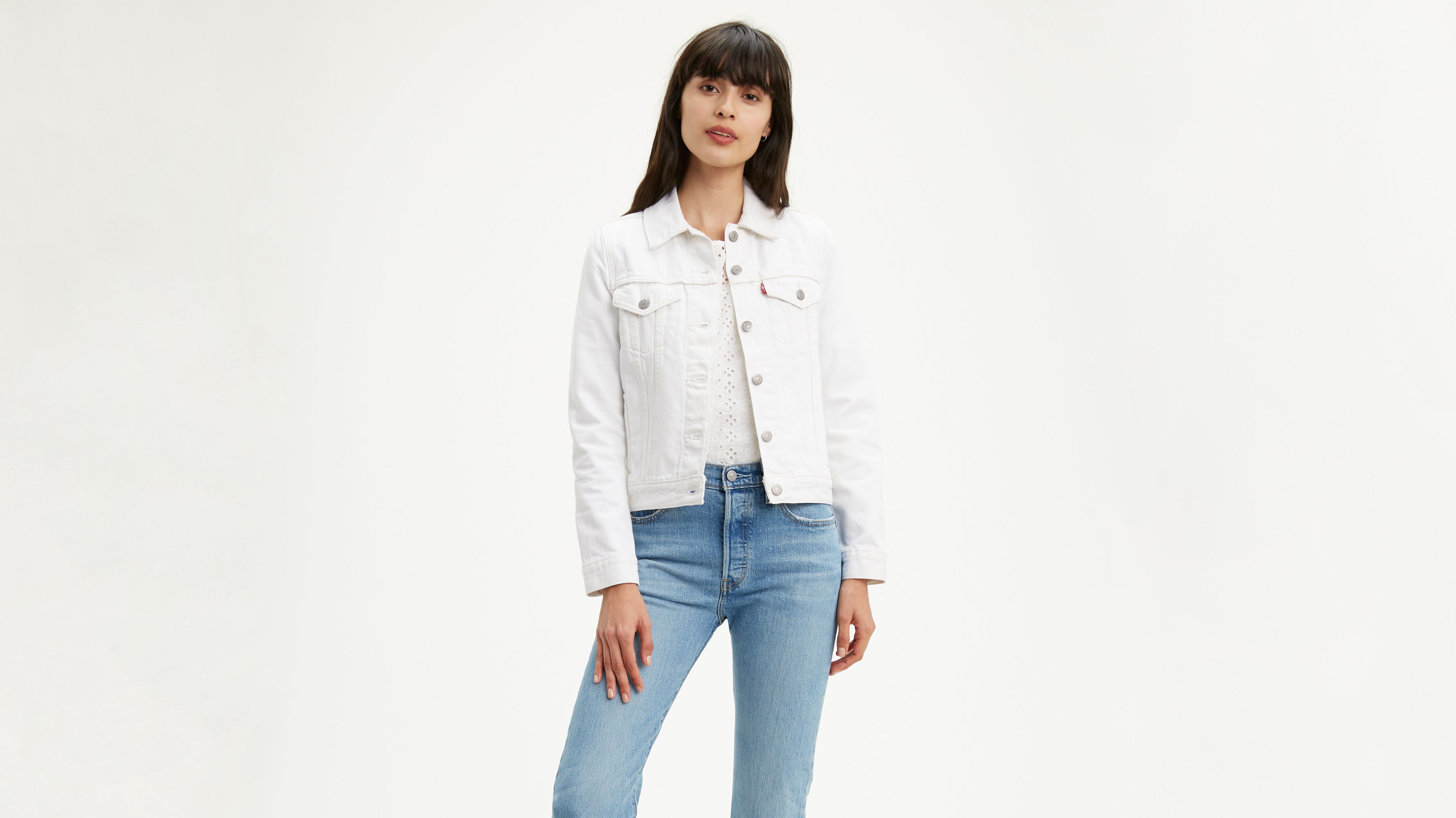 White jean store jacket levis