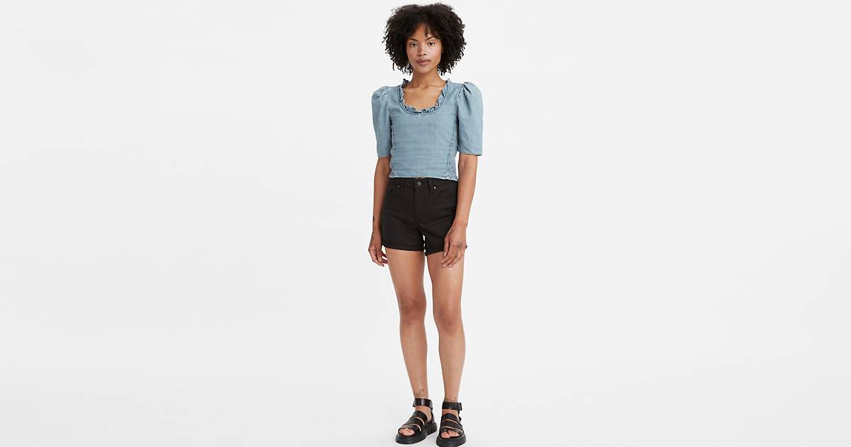 Mid Length Women's Shorts - Black | Levi's® CA