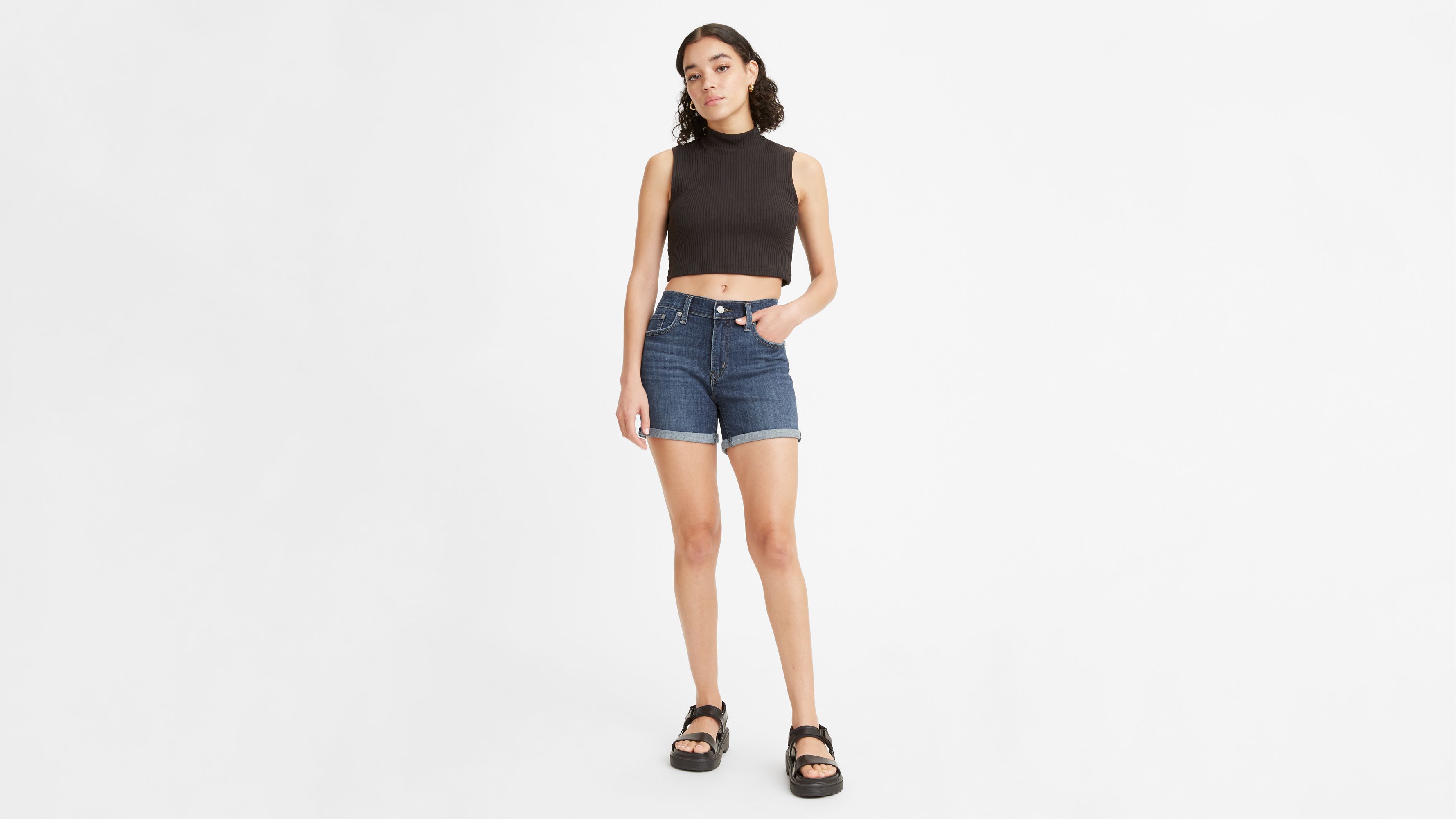 Levi knee length shorts new arrivals