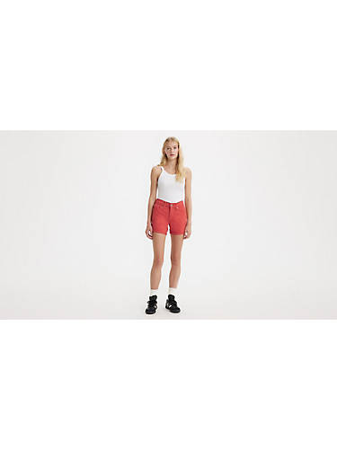 리바이스 Levi Mid Length Womens Shorts,Burnt Sienna - Brown