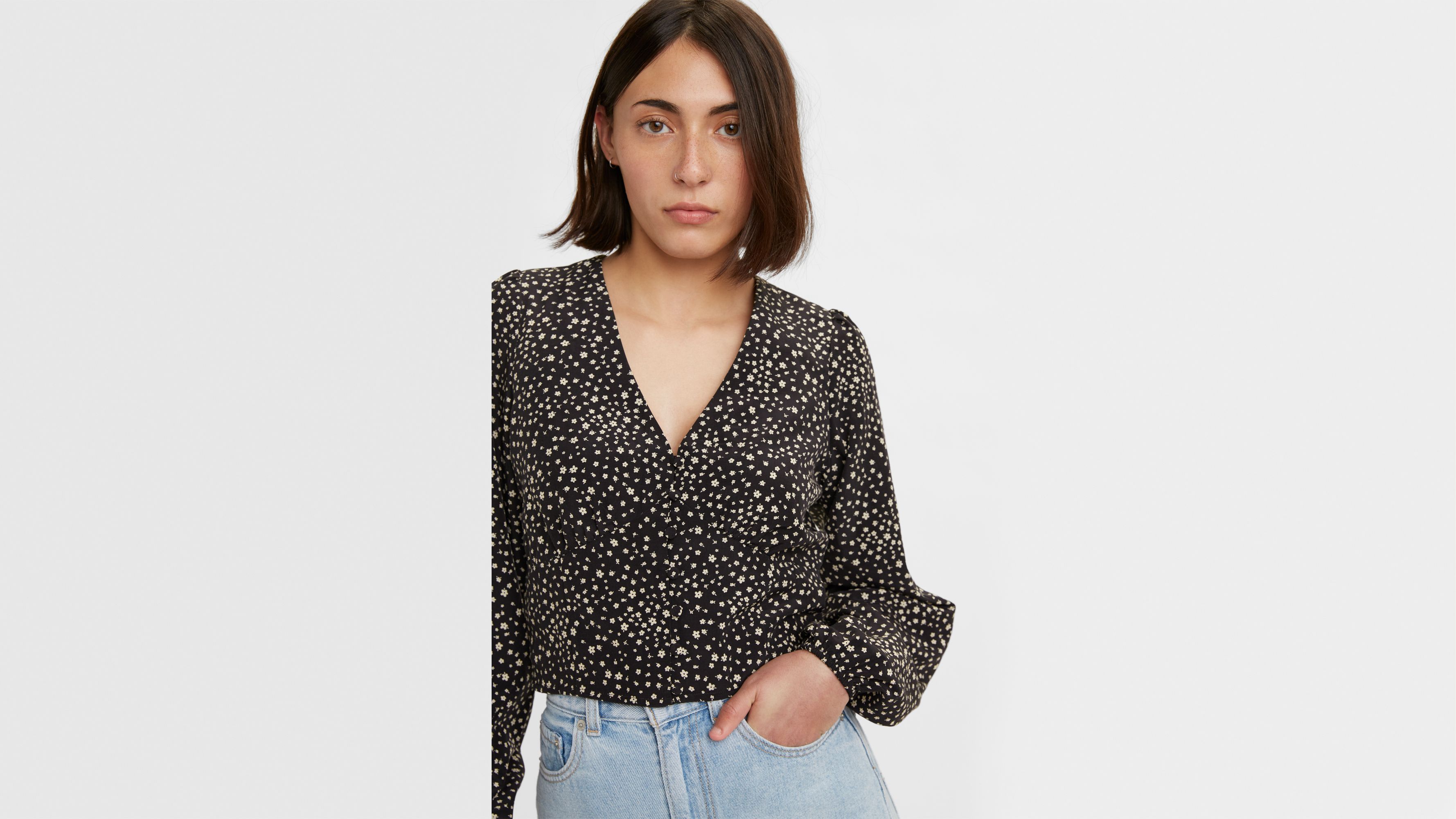 levi's puff sleeve top