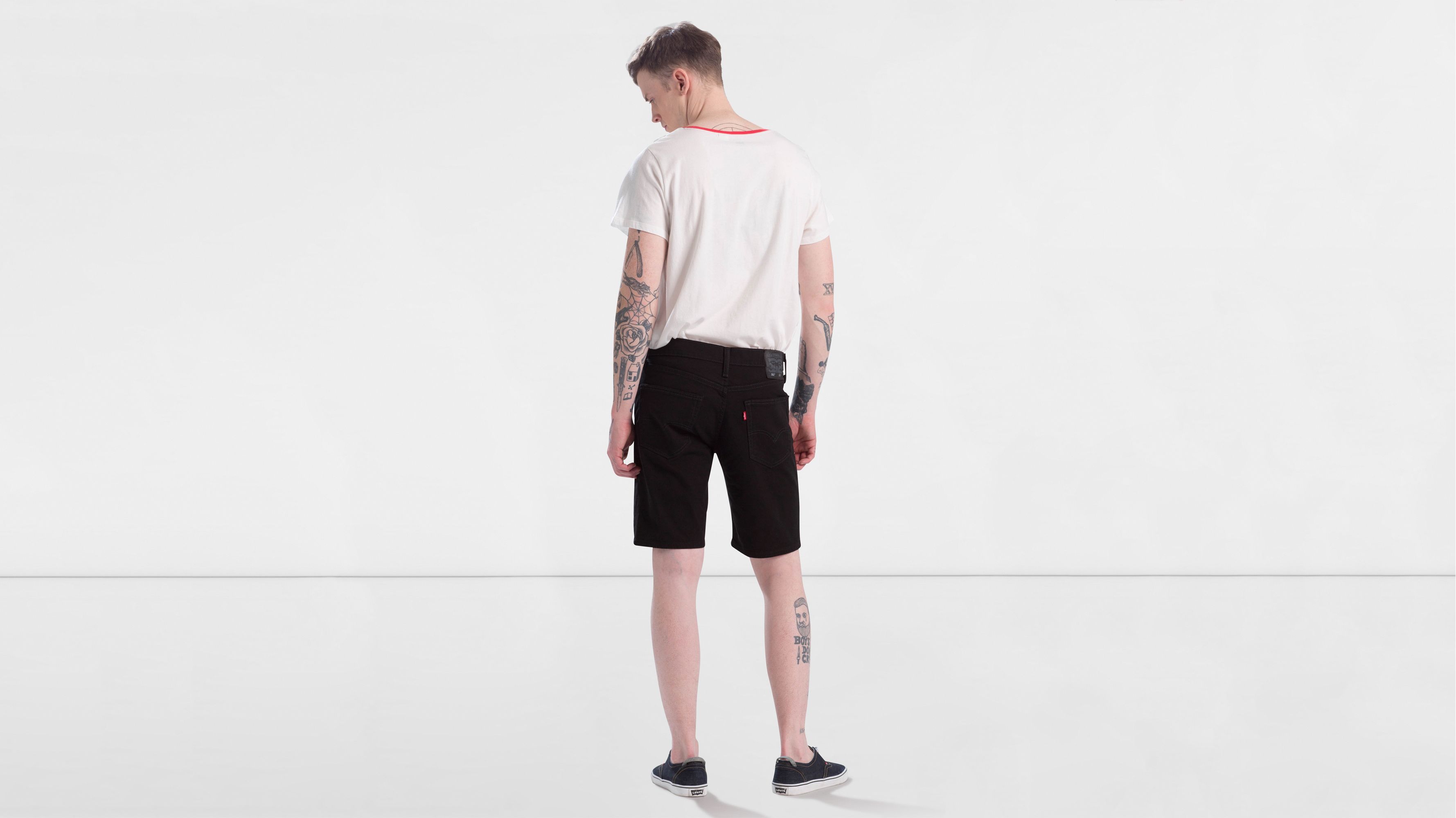 levis 502 shorts black