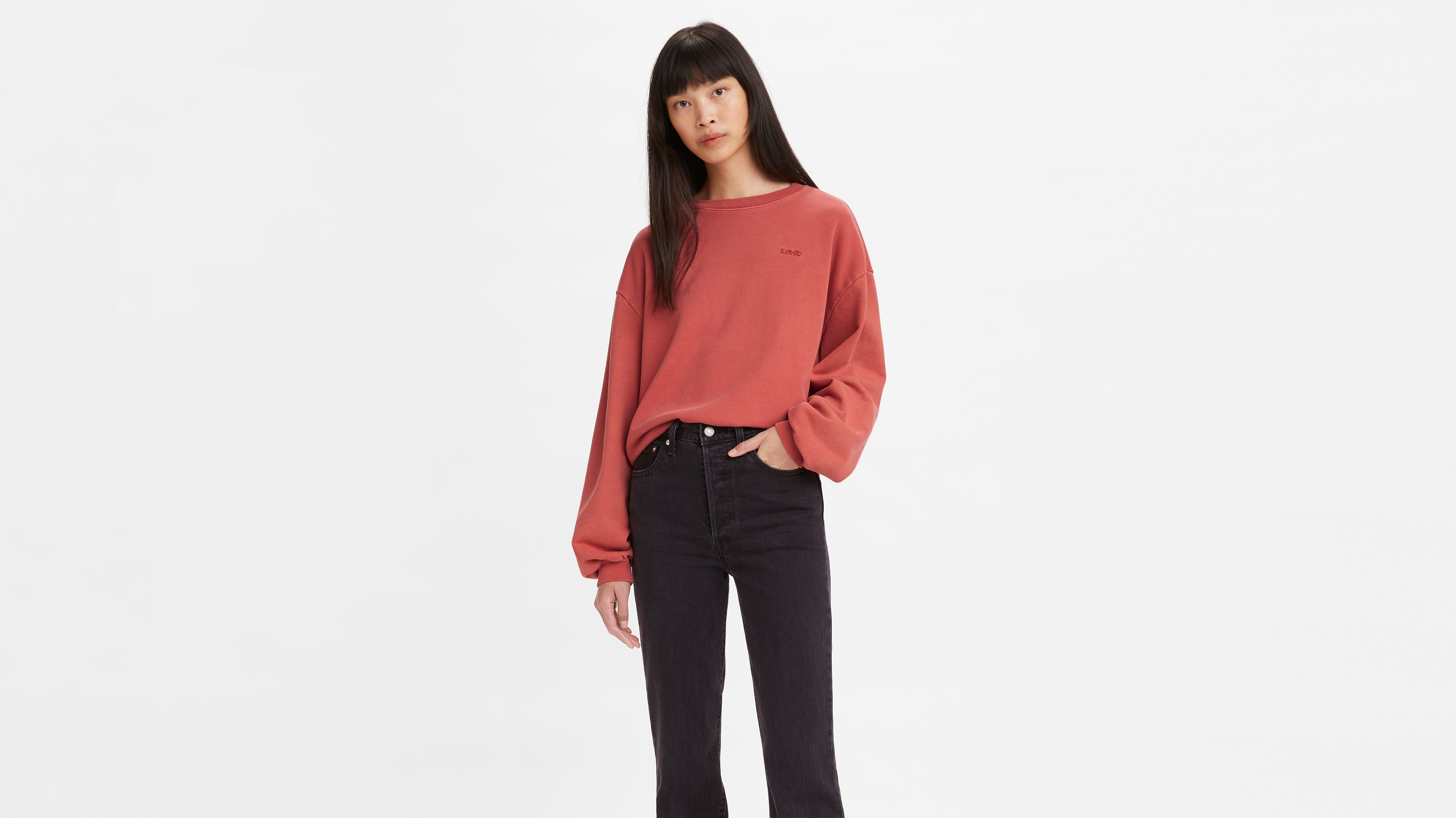 Levis crew best sale sweatshirt dress