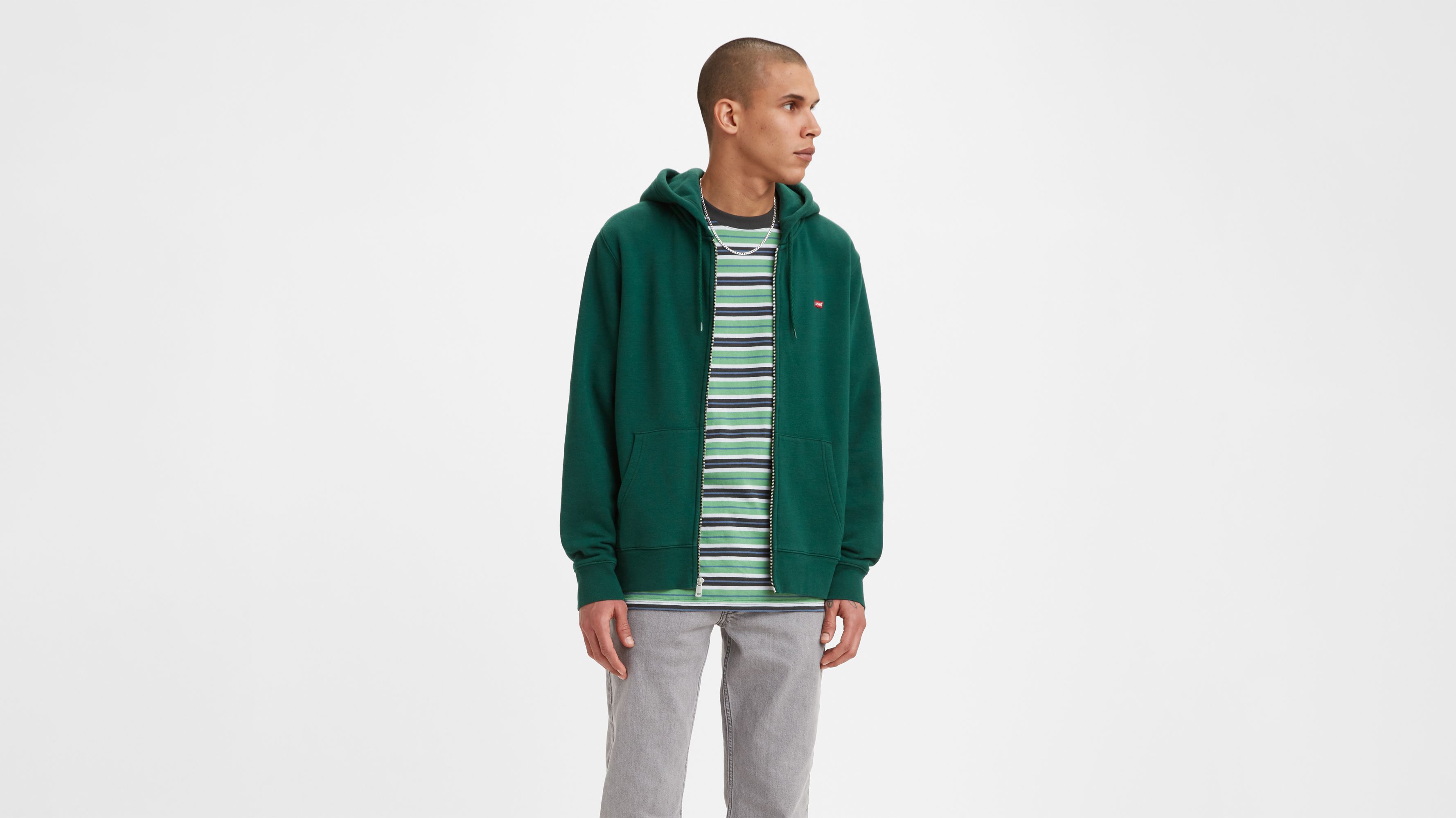 Non-graphic Zip Up Hoodie - Green | Levi's® GB