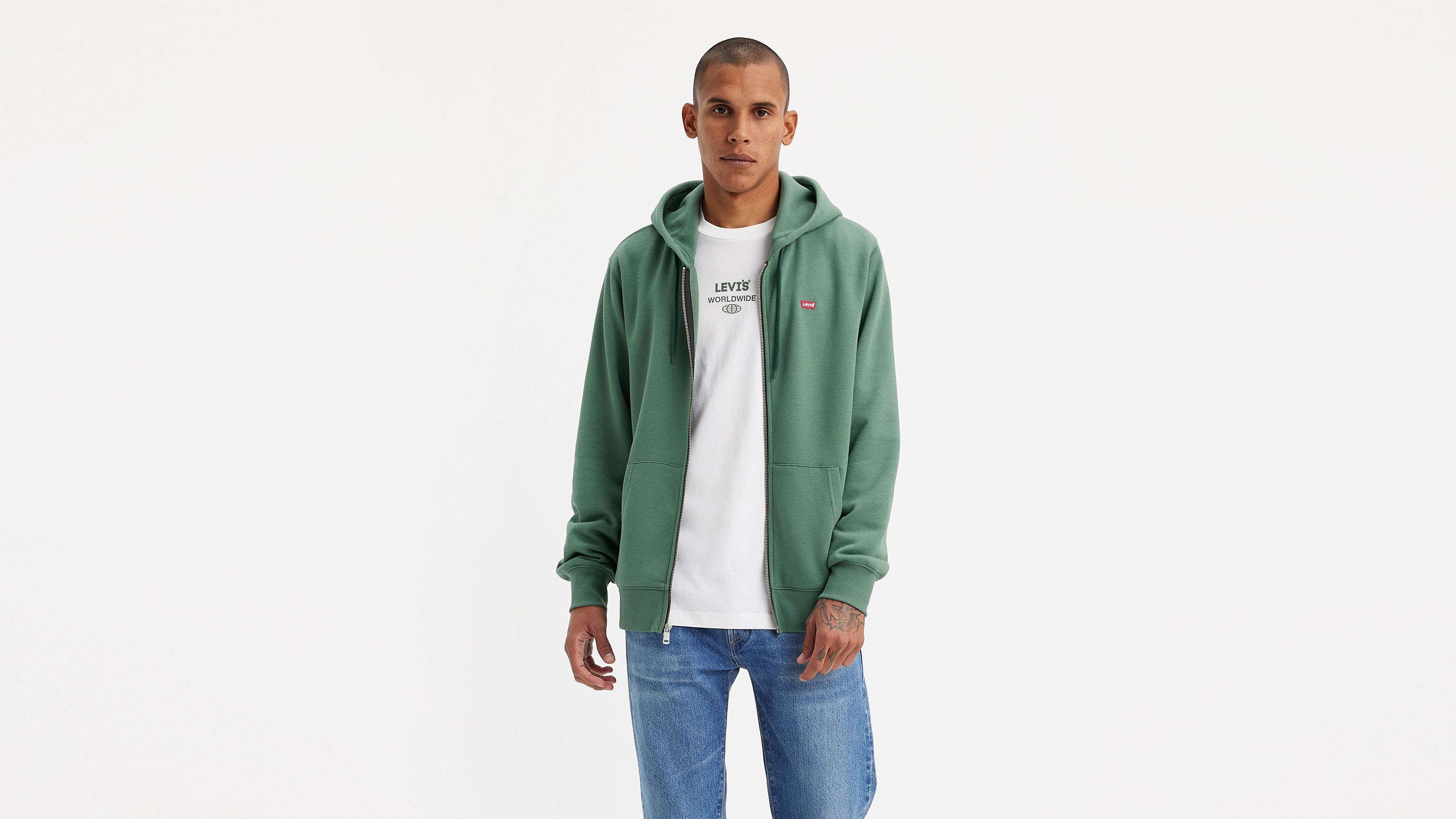Felpa Con Cappuccio E Cerniera Housemark Verde Levi's® IT