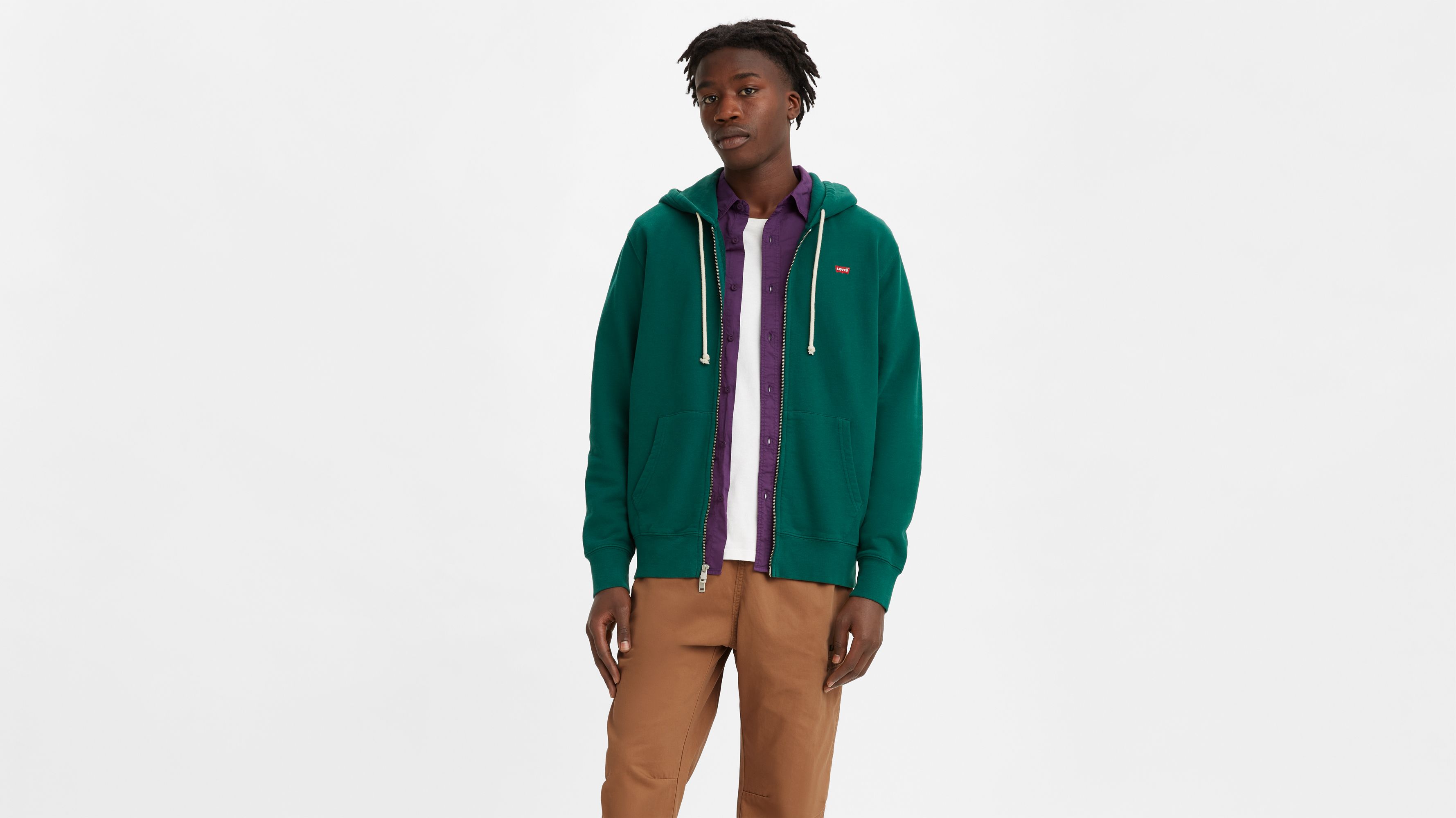 Levi's green best sale jacket with hoodie