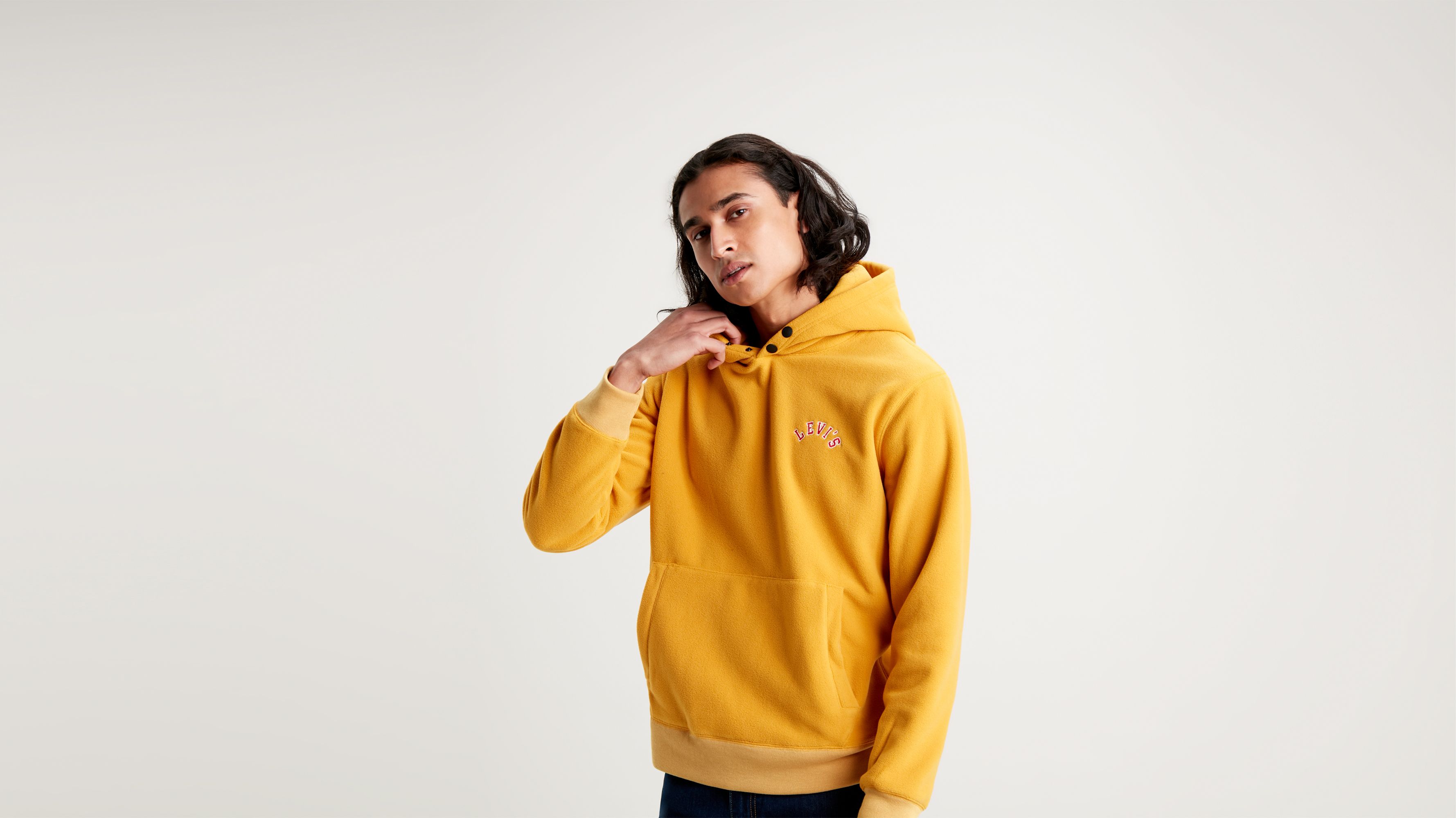 Levi's POLAR FLEECE HOODIE Golden Yellow