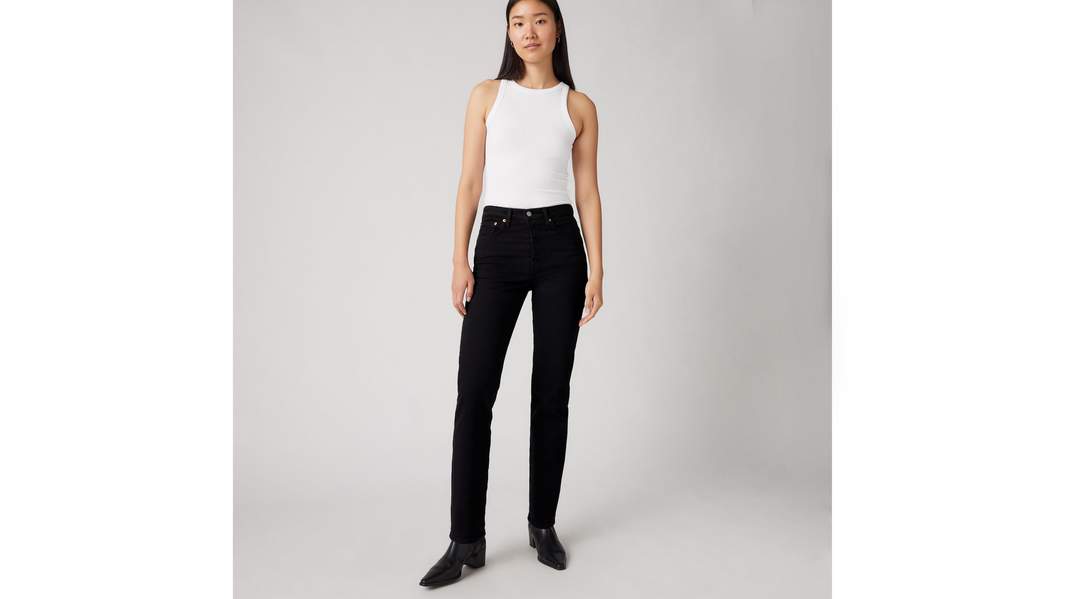 levi's black wedgie straight jeans