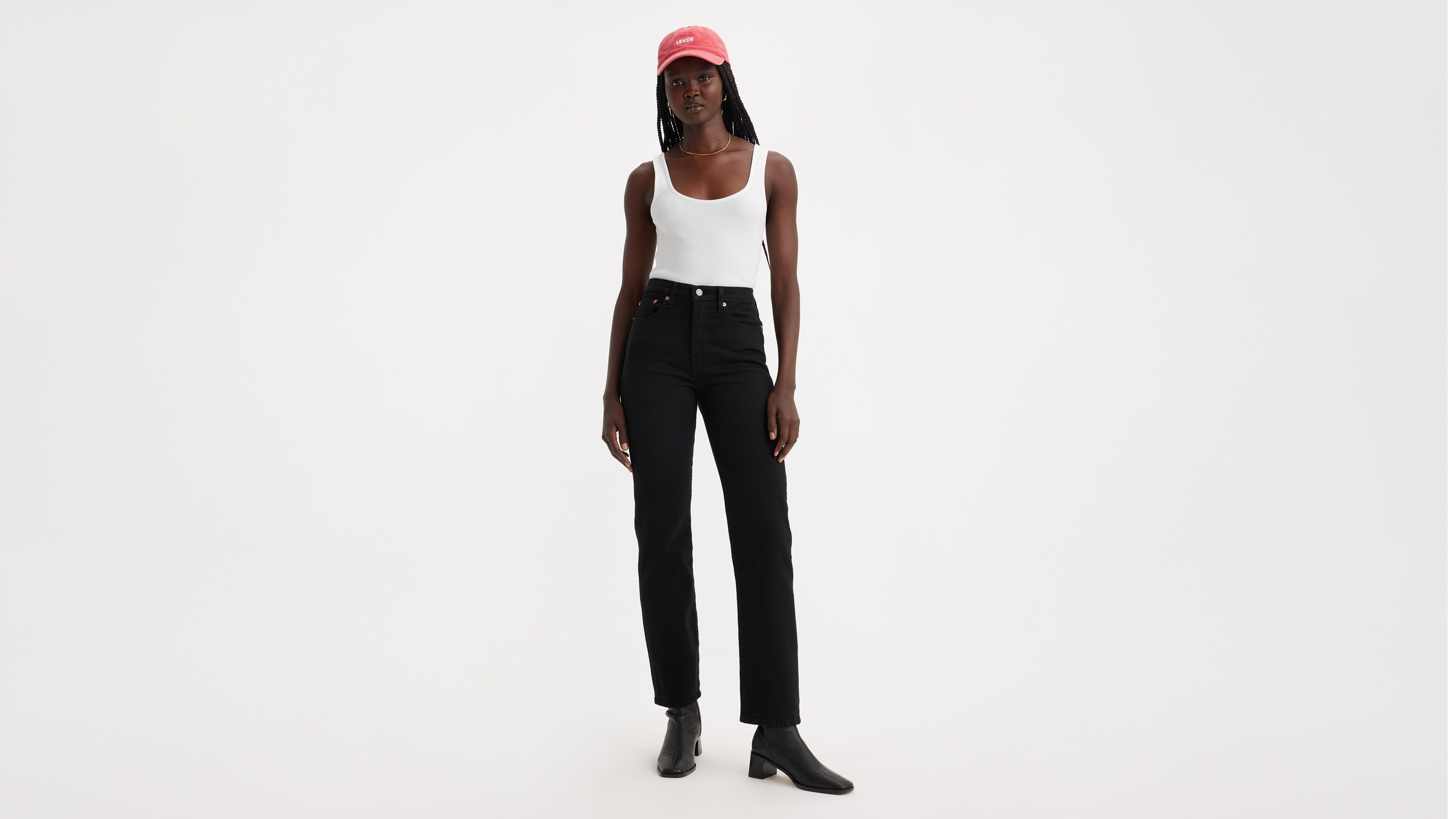 levis wedgie straight jeans black