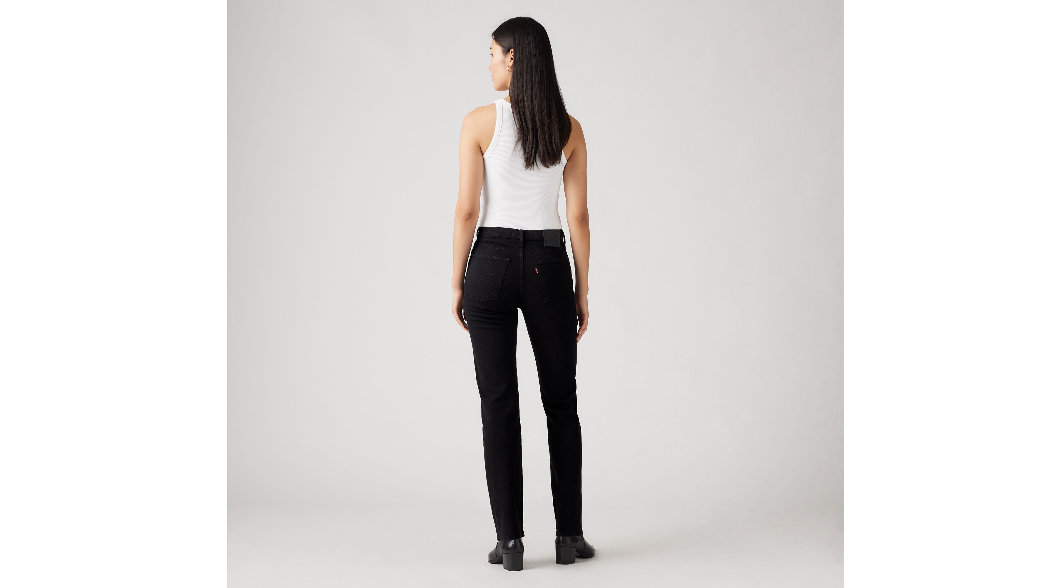Levi's Wedgie Straight Jeans In Black Sprout