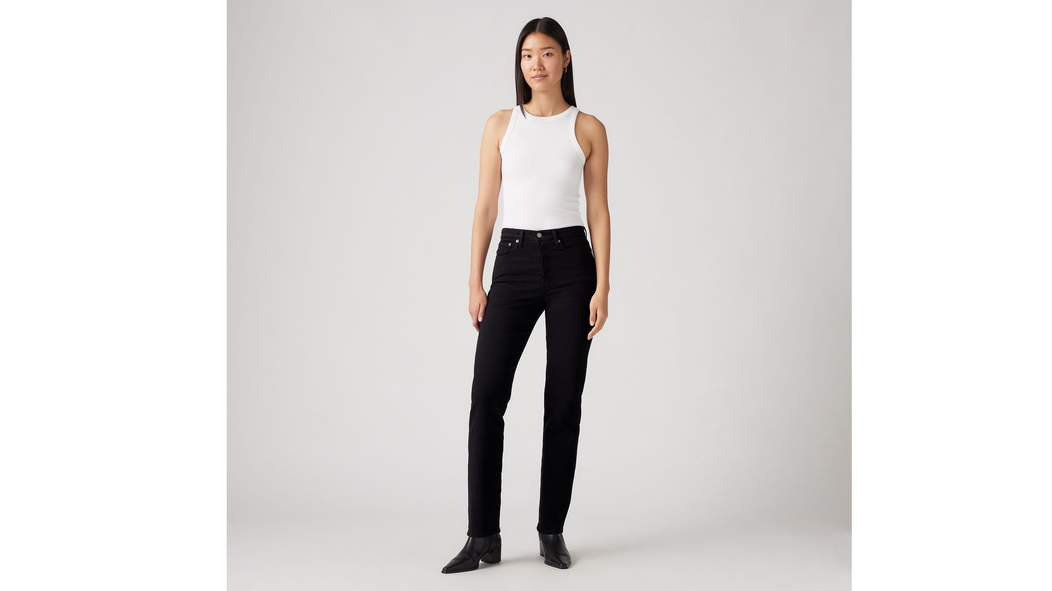 Levi's Wedgie Straight Jeans In Black Sprout