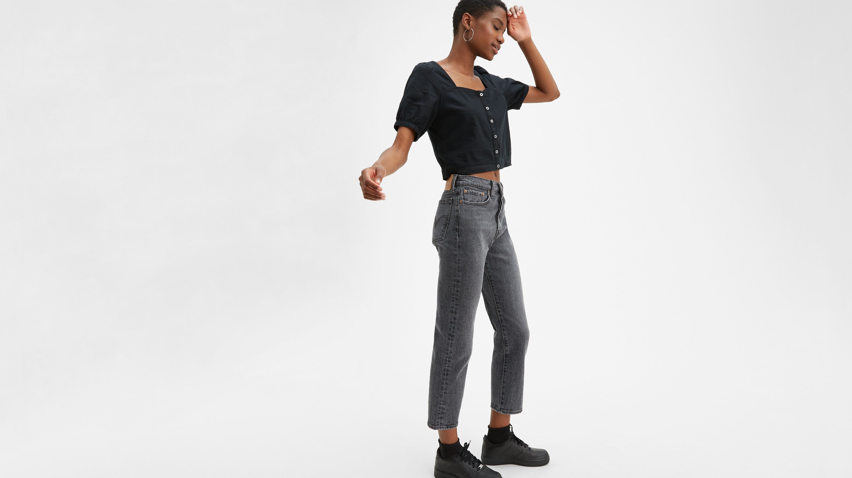 levi's grey wedgie straight jeans