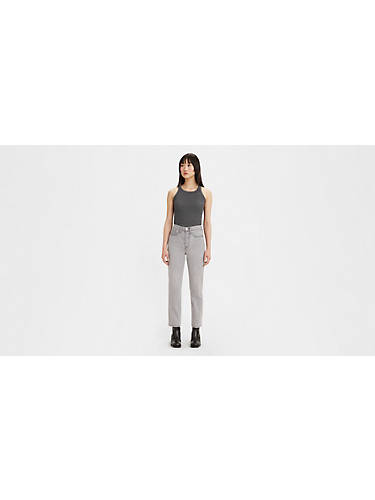 리바이스 Levi Wedgie Straight Fit Womens Jeans,Worn In Grey - Grey