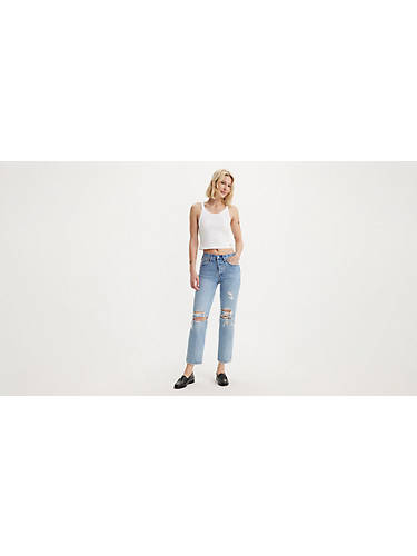 리바이스 Levi Wedgie Straight Fit Womens Jeans,Probably OK - Light Wash