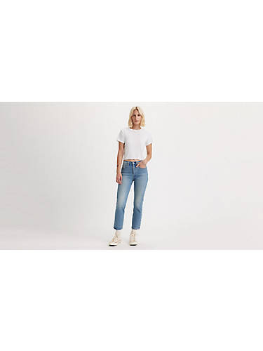 리바이스 Levi Wedgie Straight Fit Womens Jeans,Christina - Light Wash