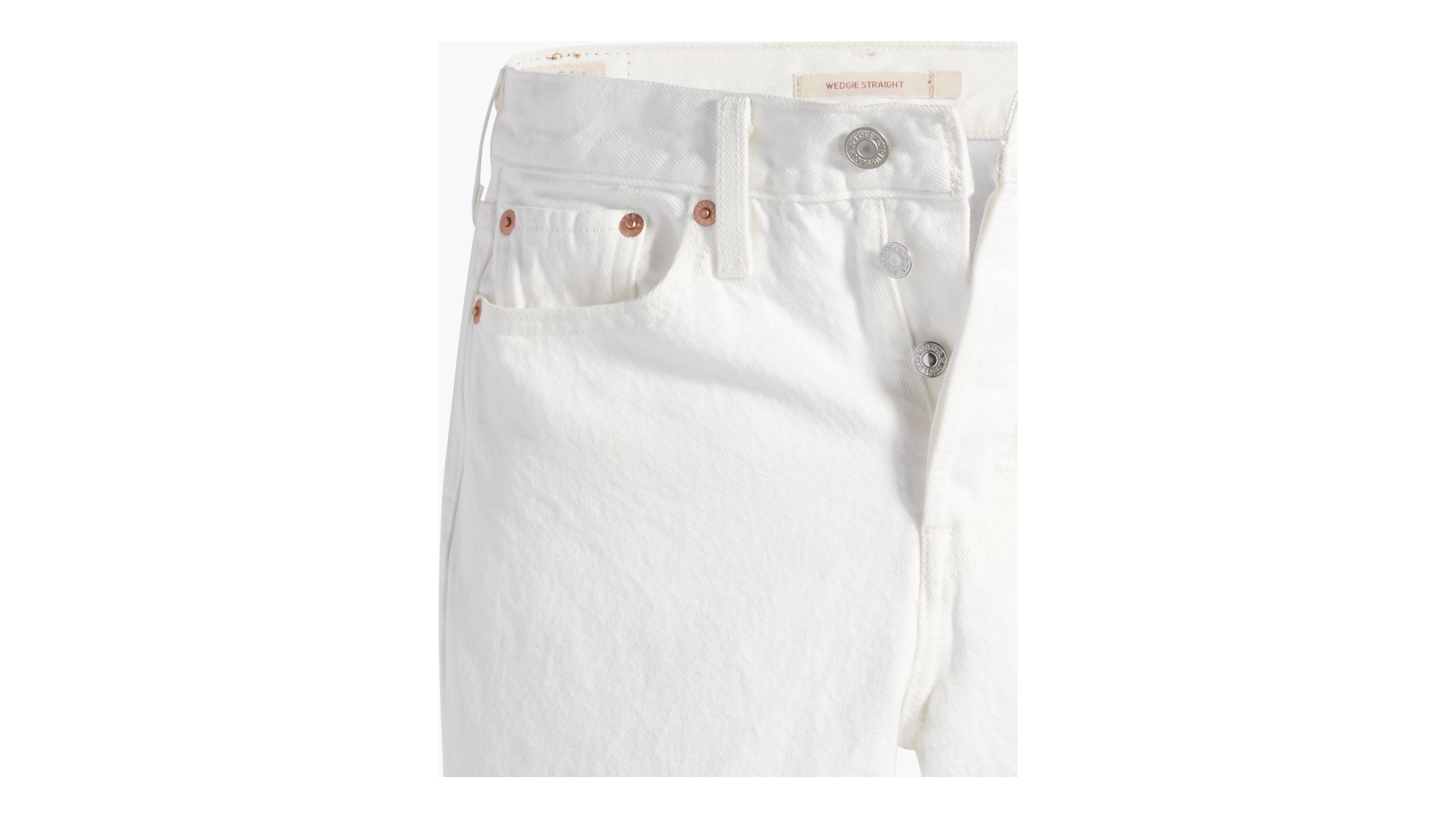 Levi's Wedgie Straight Jeans - Cropped Jeans - White Jeans - Lulus