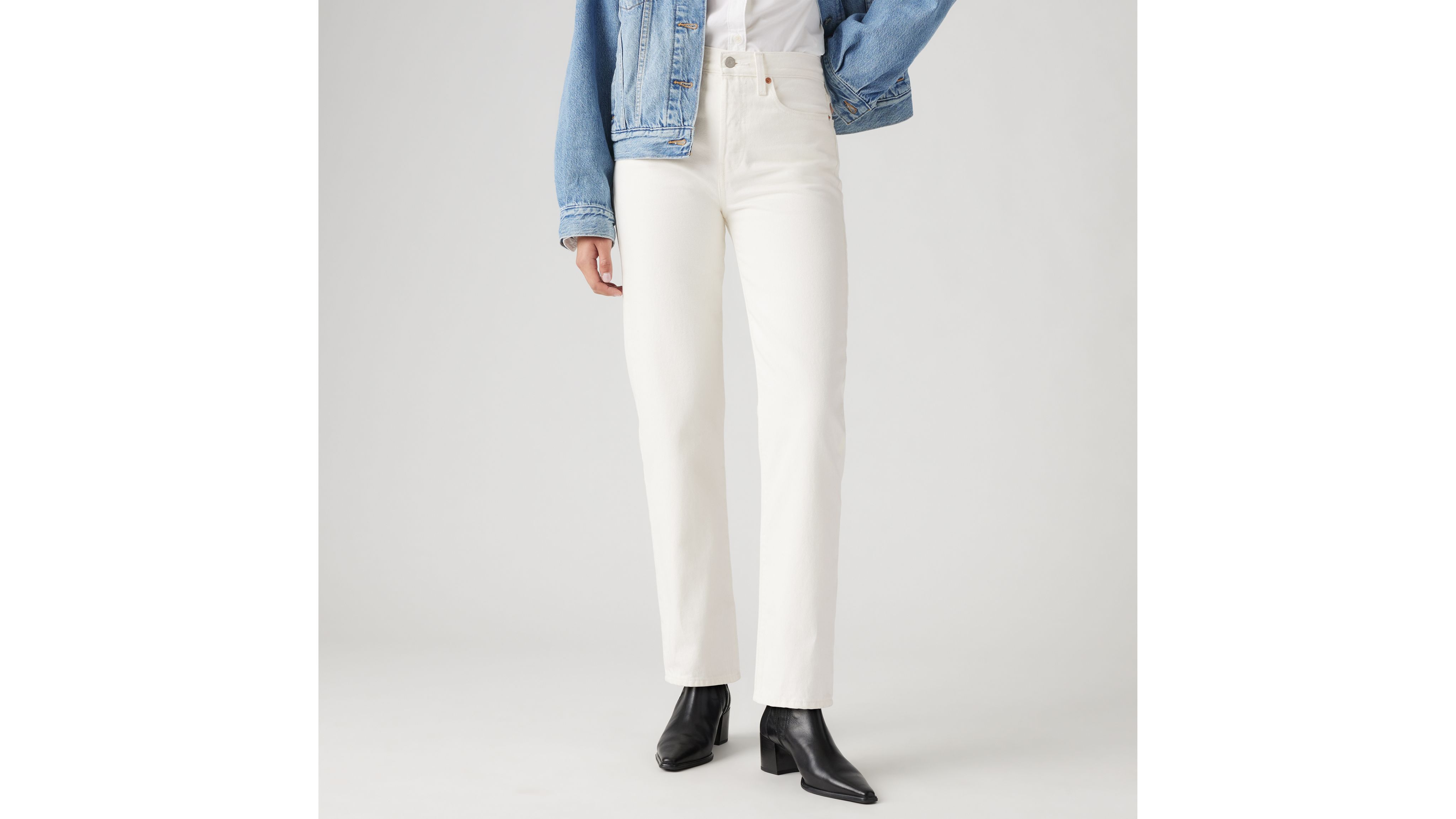 Levi's Wedgie Straight Jeans - Cropped Jeans - White Jeans - Lulus