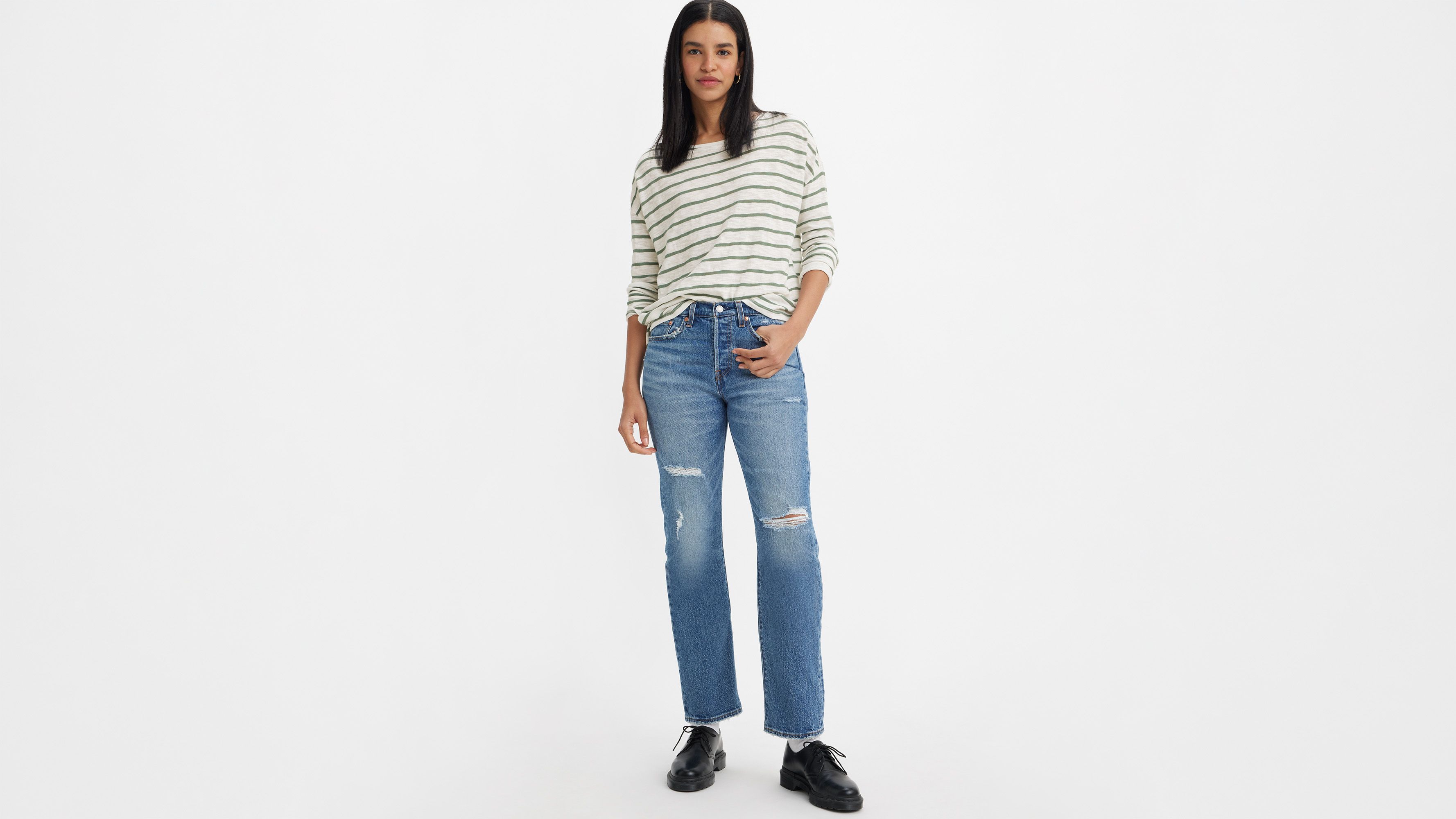 Levi's Women's Premium Wedgie Straight Jeans, (New) Oxnard Haze-Medium  Indigo, 31