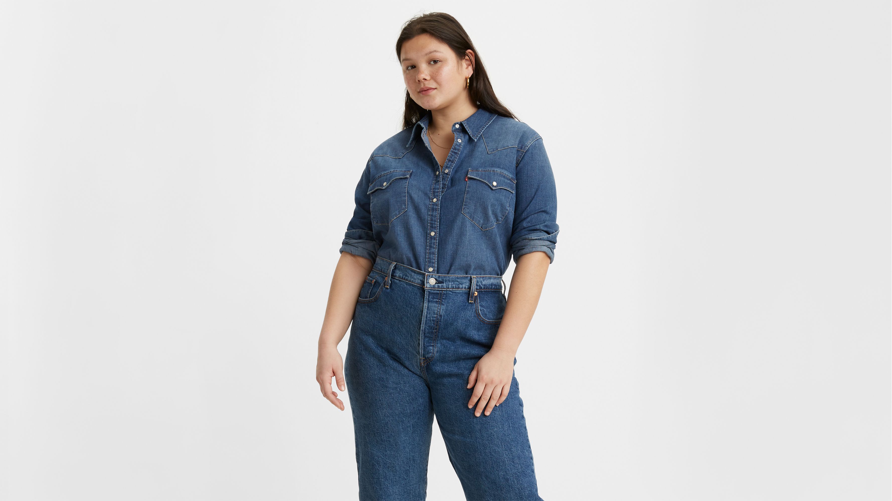 levi plus size denim shirt