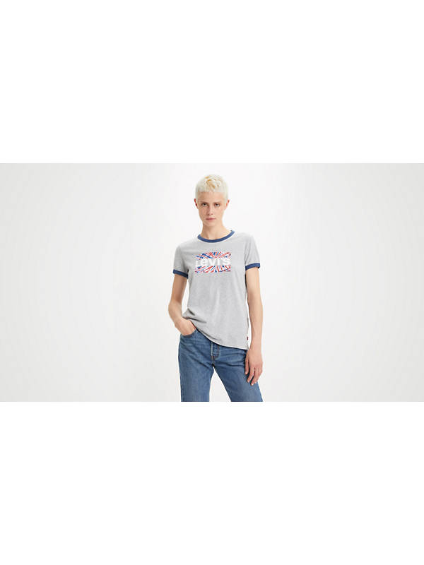 The Perfect Ringer Tee - Grey | Levi's® AD