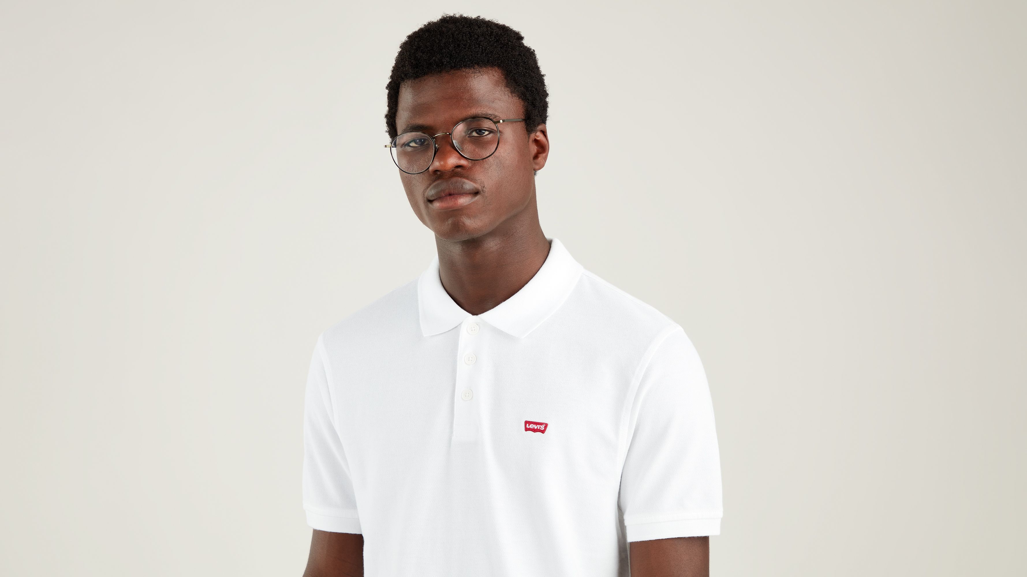 Levis white shop polo shirt