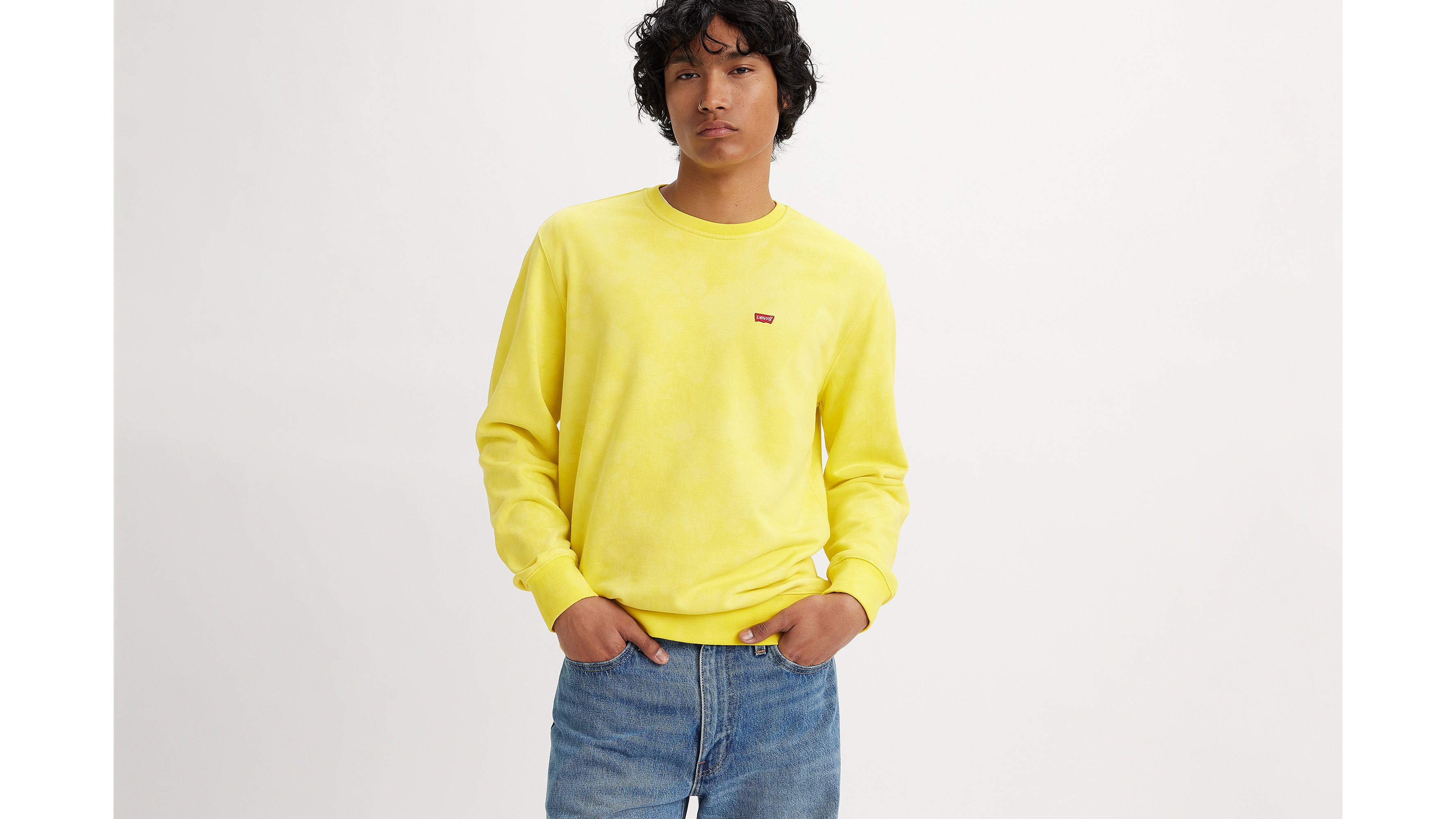 New Original Crewneck Sweatshirt Yellow Levi s LV