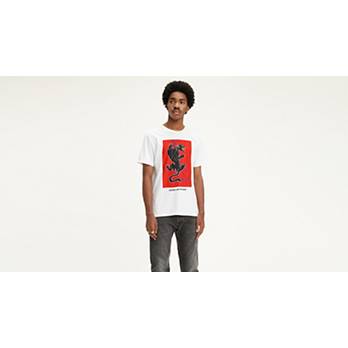 Levi's® X Gianni Lee Graphic Black Panther Tee Shirt - White | Levi's® US