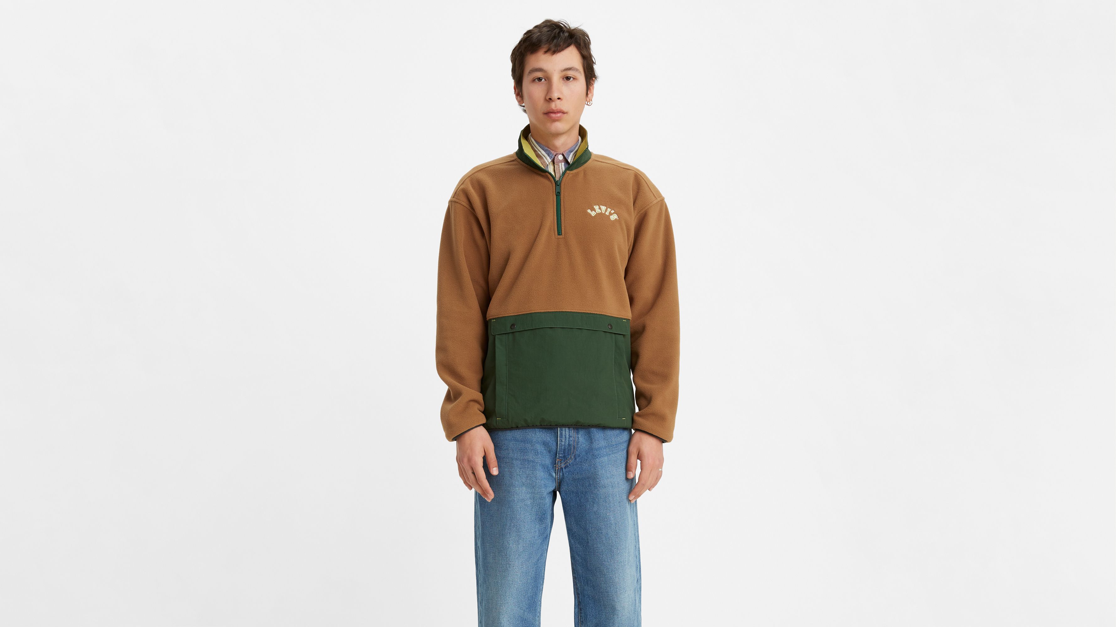 Quarter Zip Polar Fleece - Green | Levi 