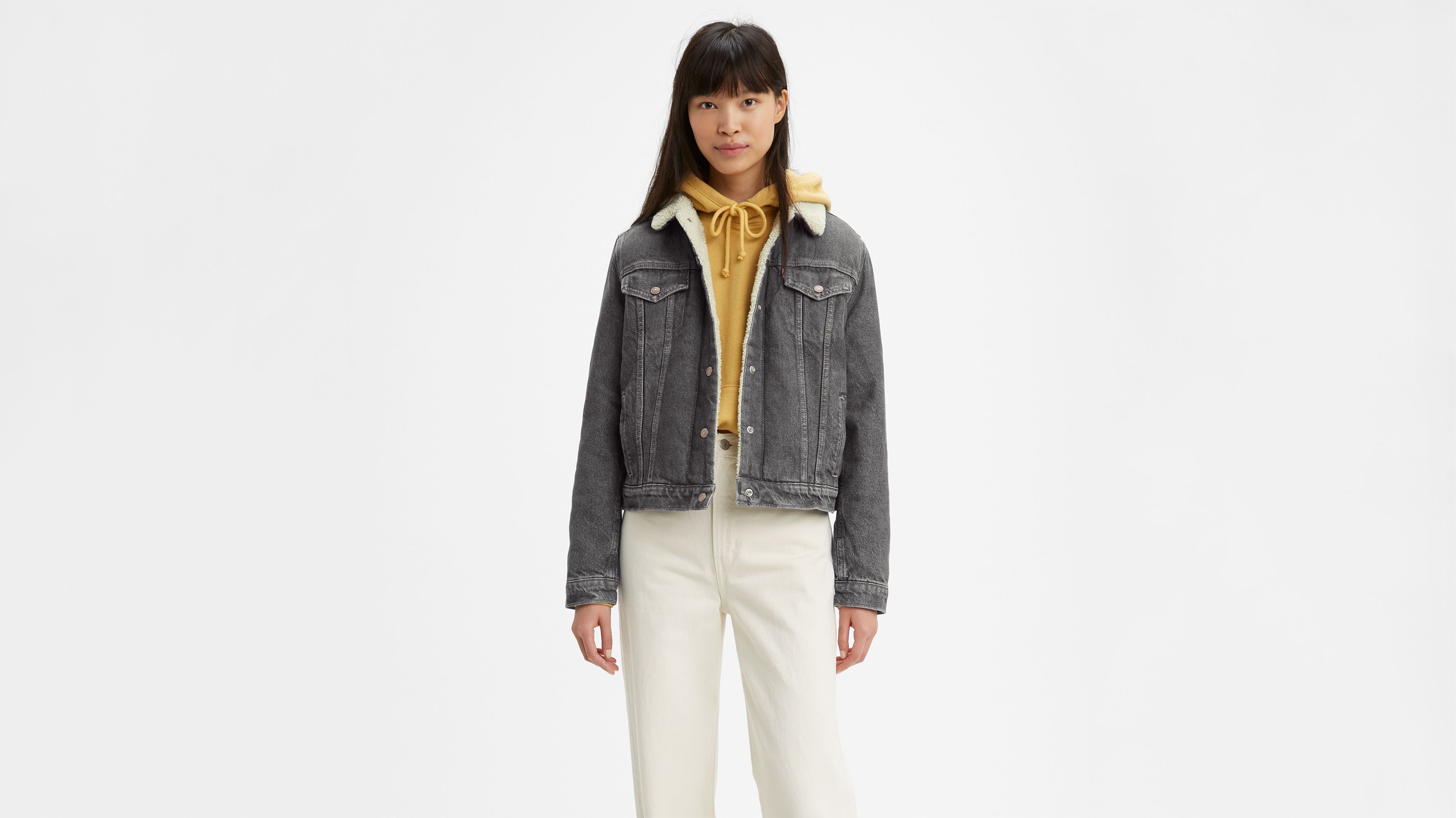levis black denim jacket womens