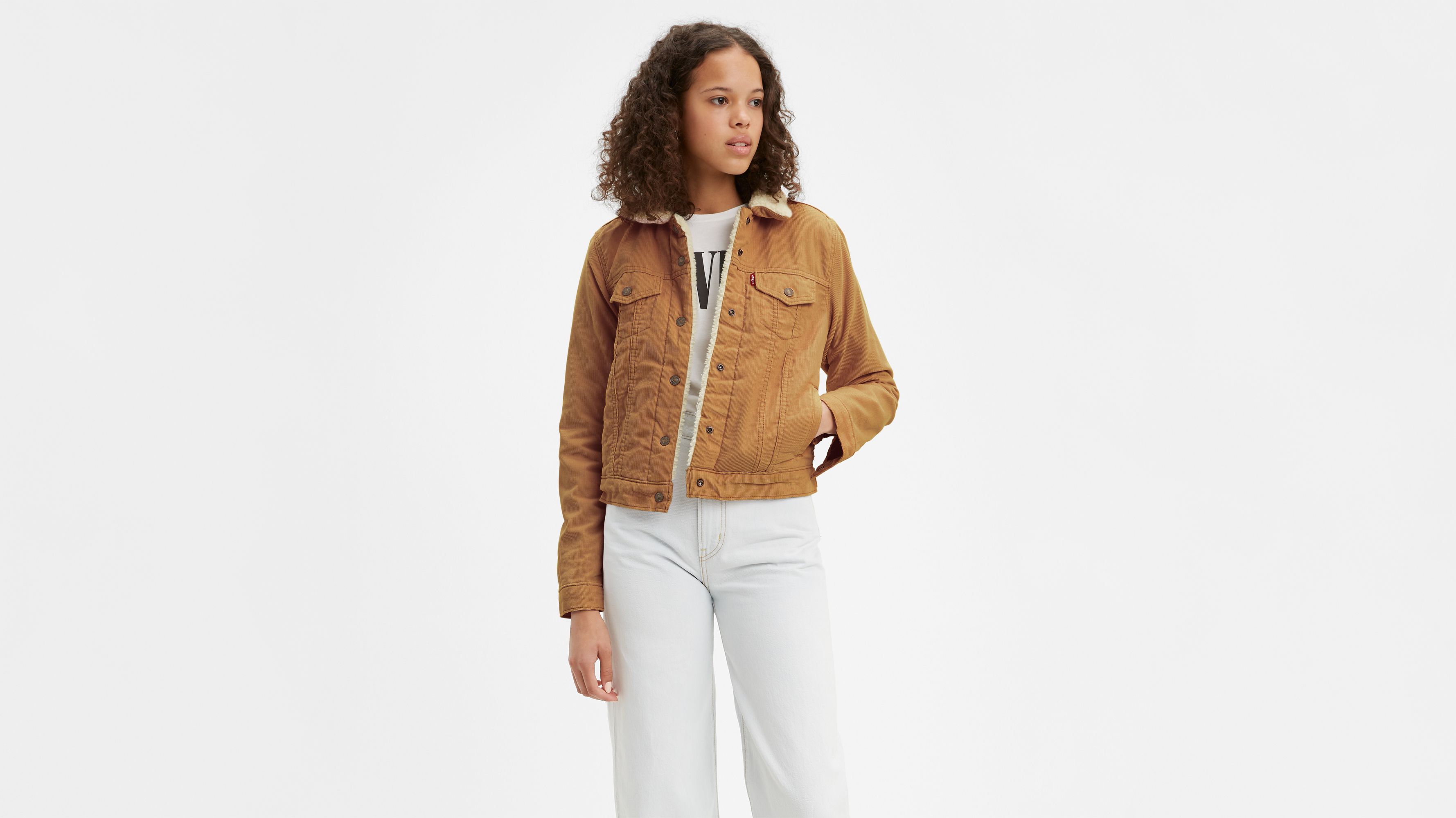 sherpa lined brown corduroy jacket