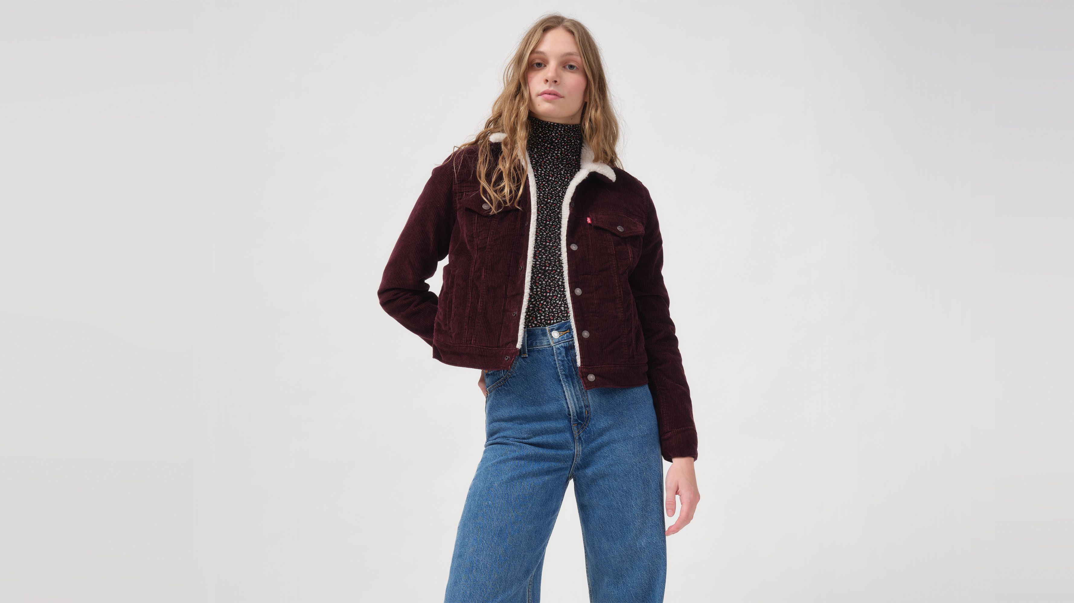 levi's red corduroy sherpa jacket