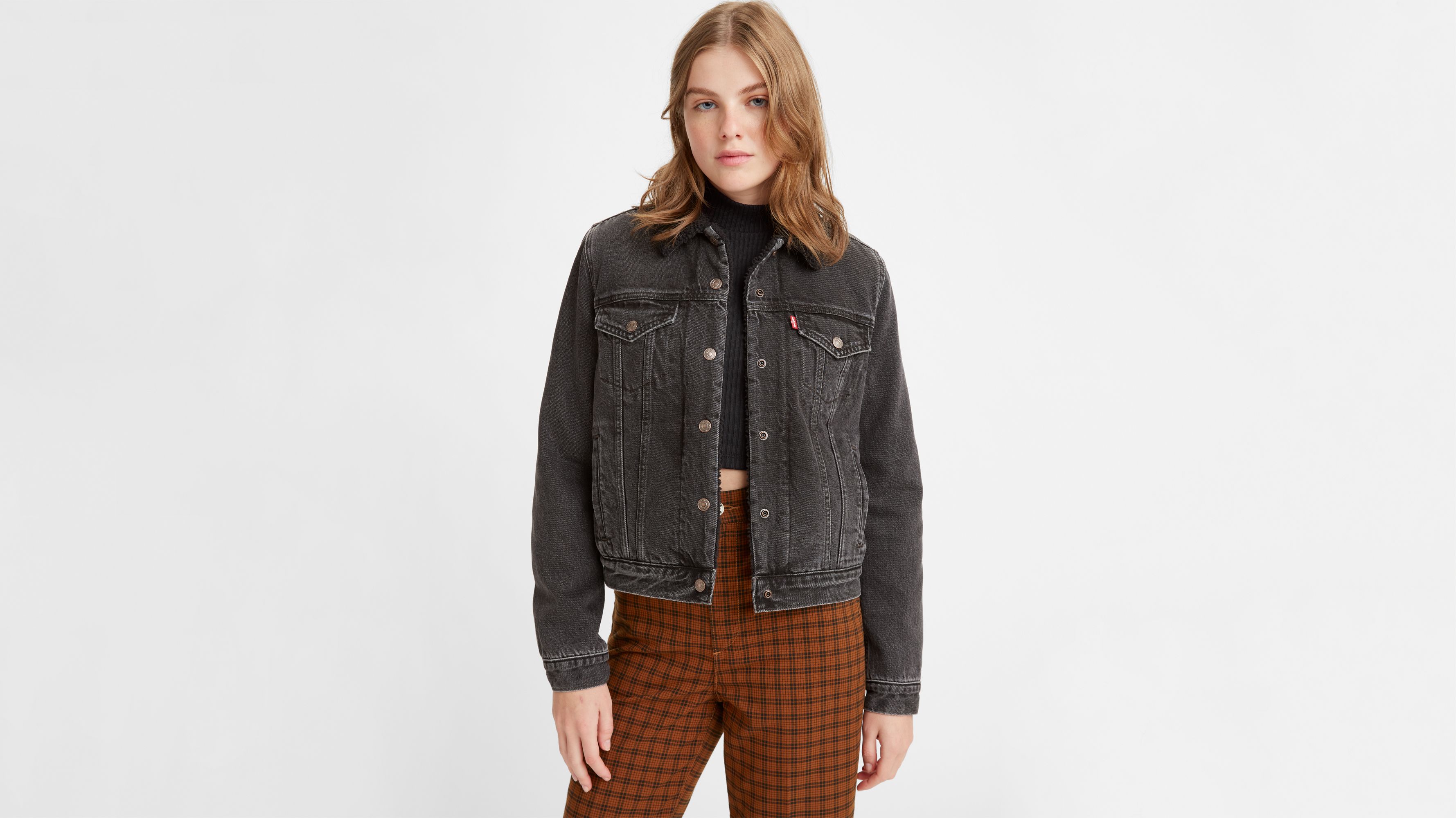 Levi's Original Sherpa Trucker Jacket - Women's - Worn in Indigo S