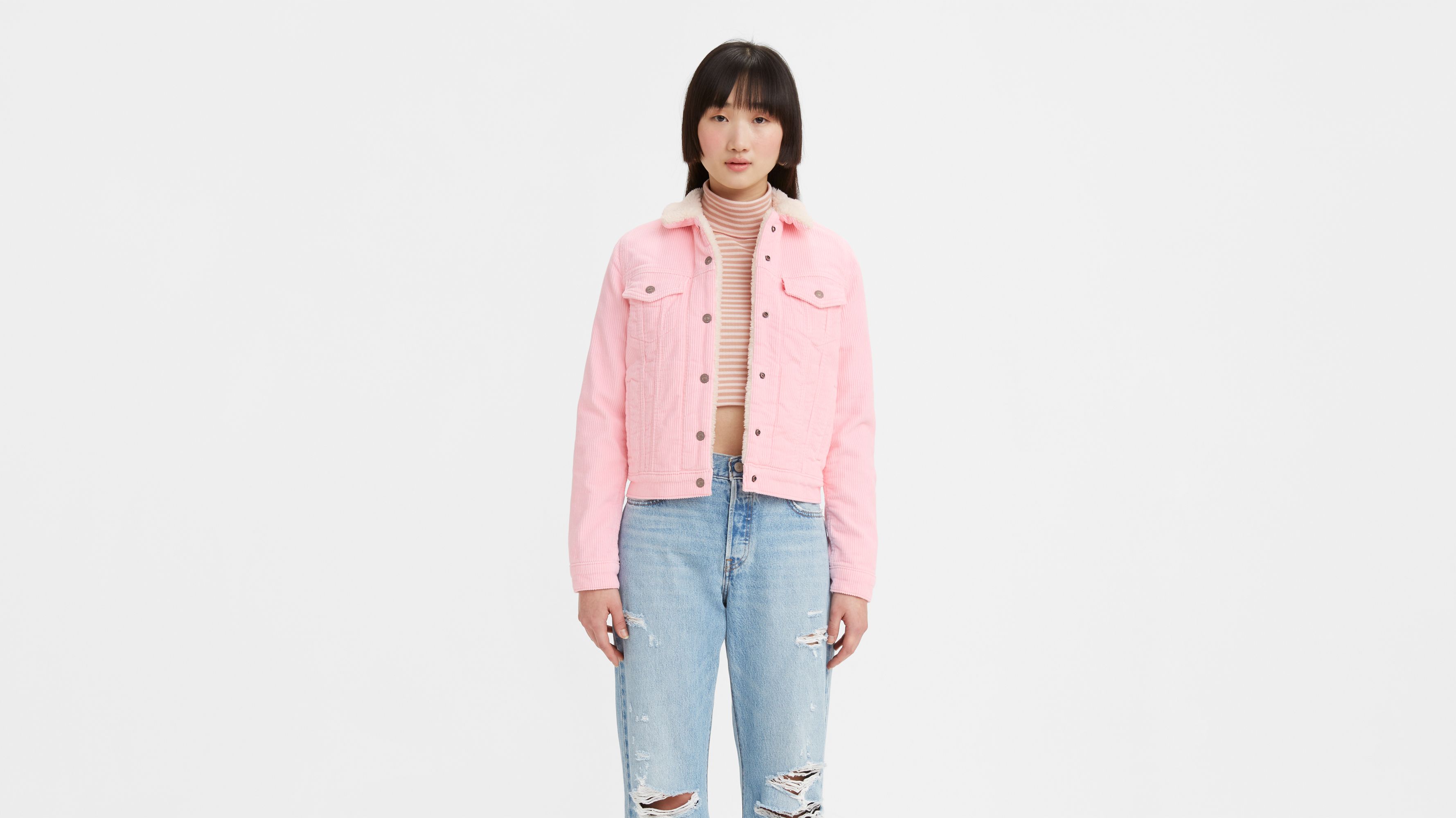 Corduroy Original Sherpa Trucker Jacket - Pink | Levi's® US