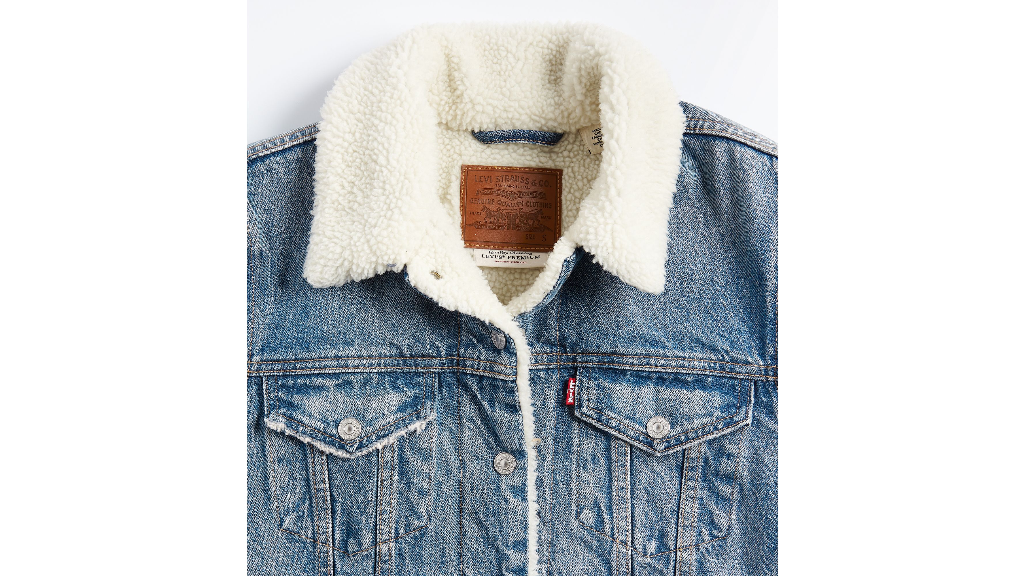 levi sherpa lined denim jacket