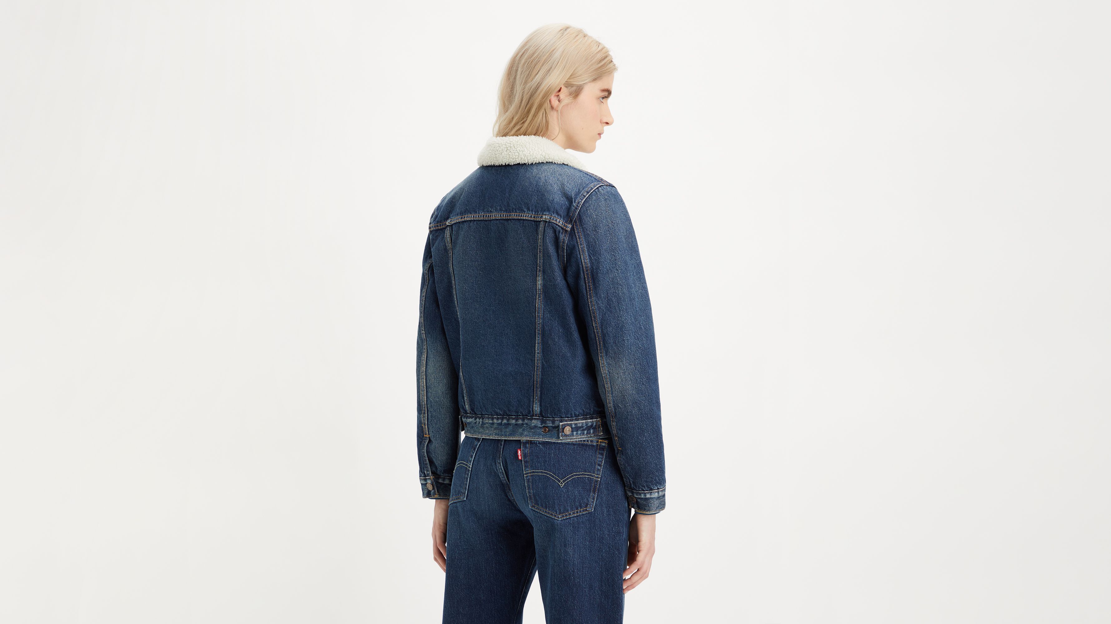 Levis jean jacket sale with sherpa lining