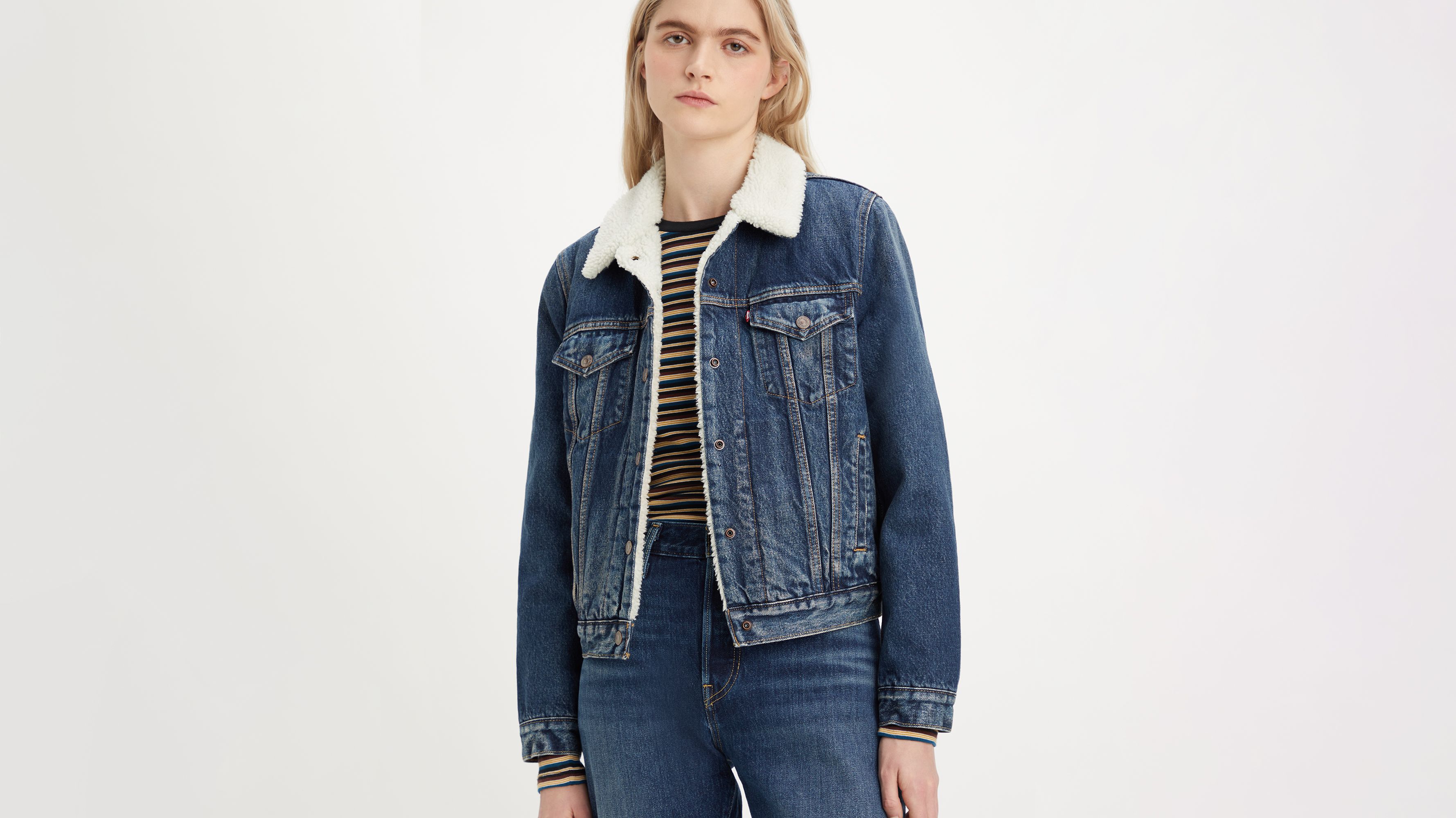 Levi's sherpa on sale denim jacket womens