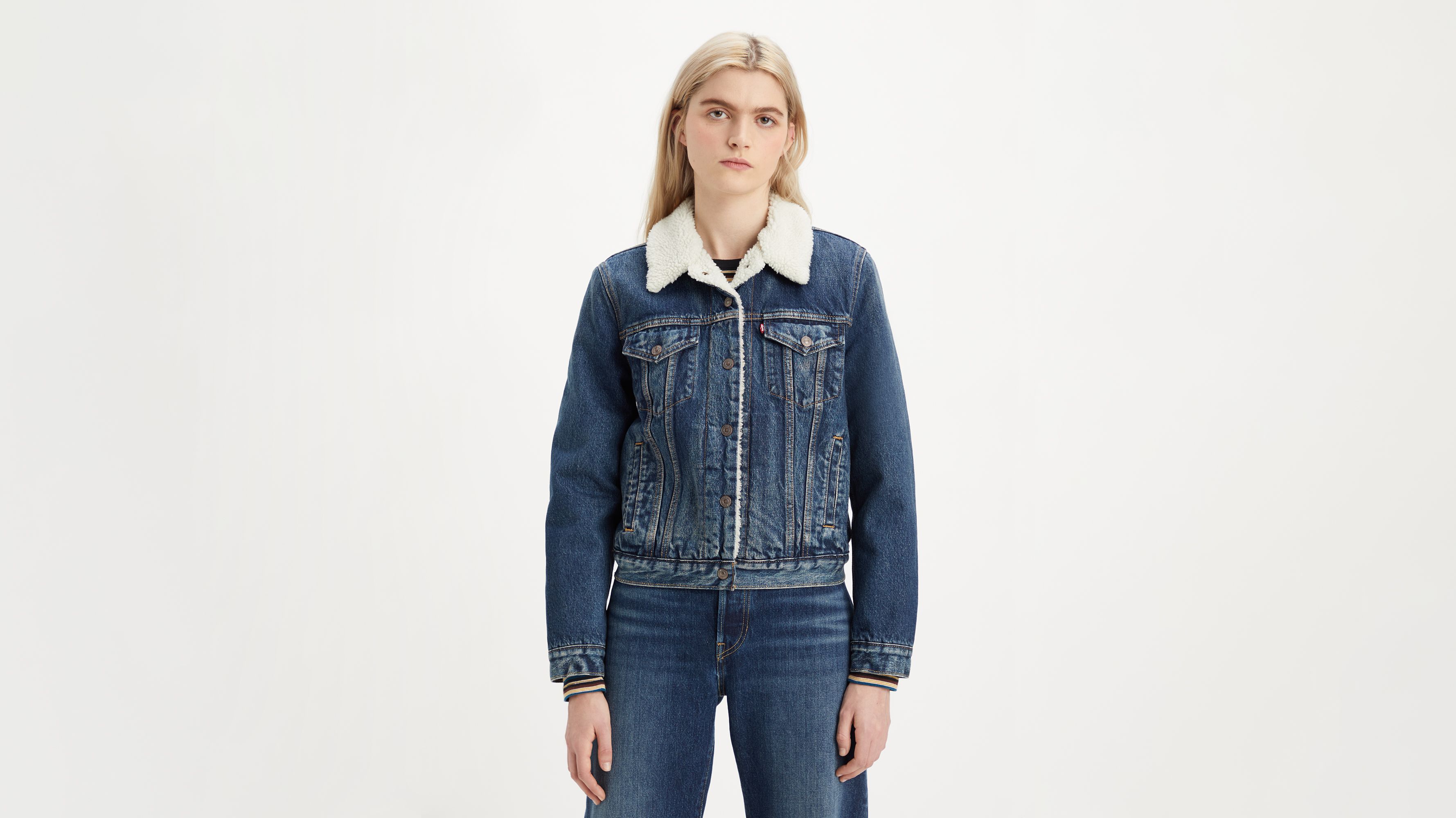 Levis jean jacket 2024 with sherpa lining